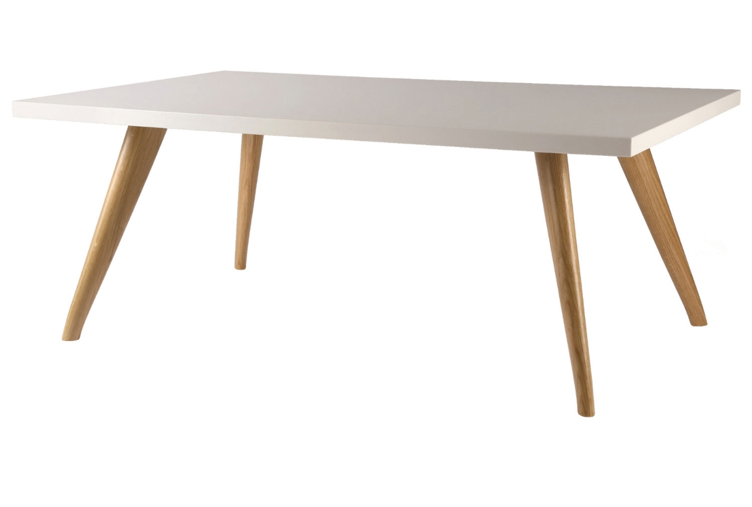 Priscus Rectangular Coffee Table, 120wx80dx45h (cm), Oak Frame, White