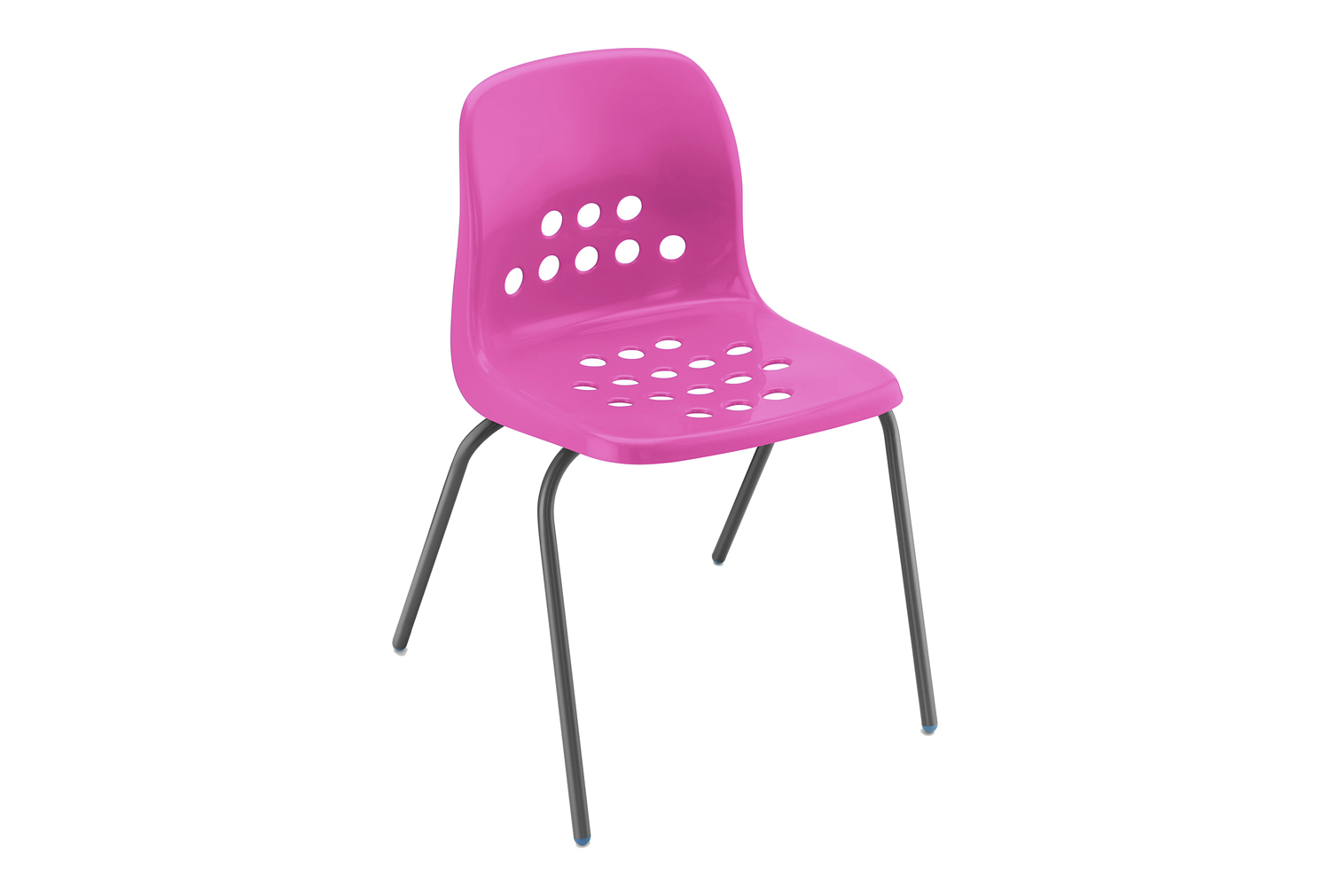 Qty 8 - Hille Pepperpot Classroom Chair, 14+ Years - 40wx41dx46h (cm), Grey Frame, Pink