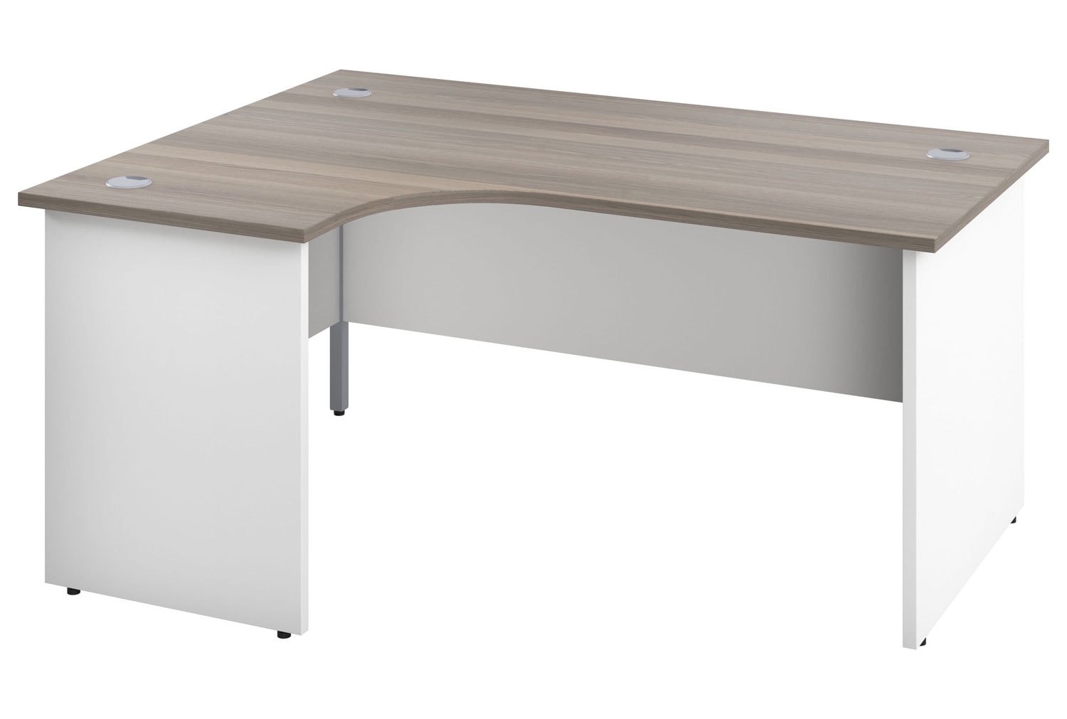 Progress Duo Left Hand Ergonomic Office Desk, 160wx120/80dx73h (cm), Grey Oak