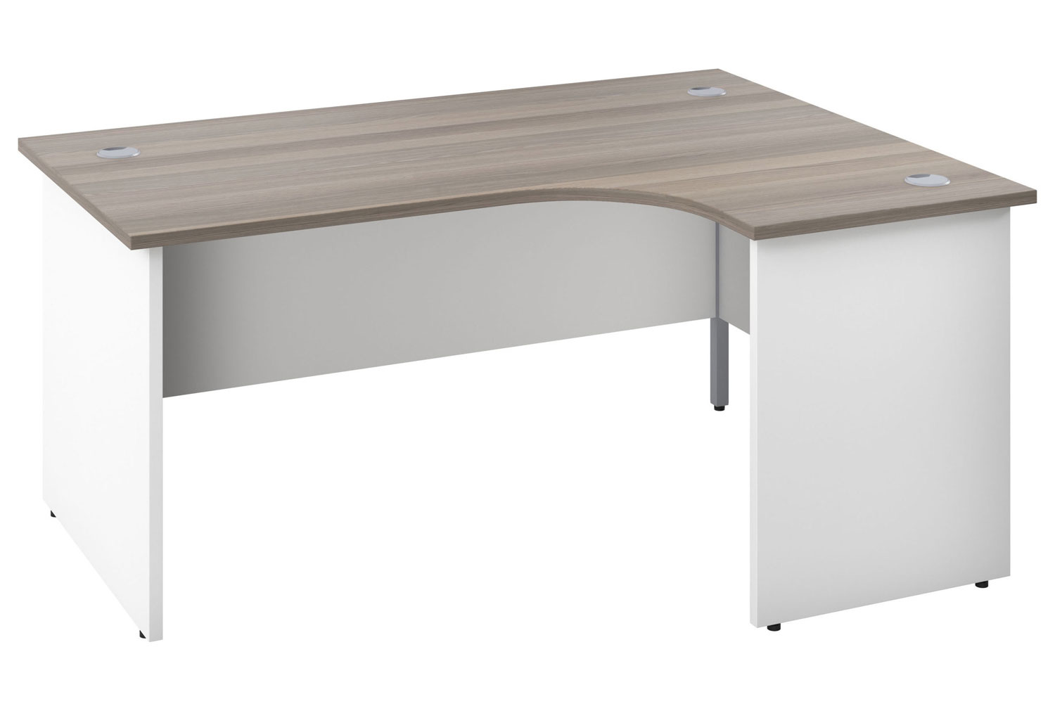 Progress Duo Right Hand Ergonomic Office Desk, 160wx120/80dx73h (cm), Grey Oak
