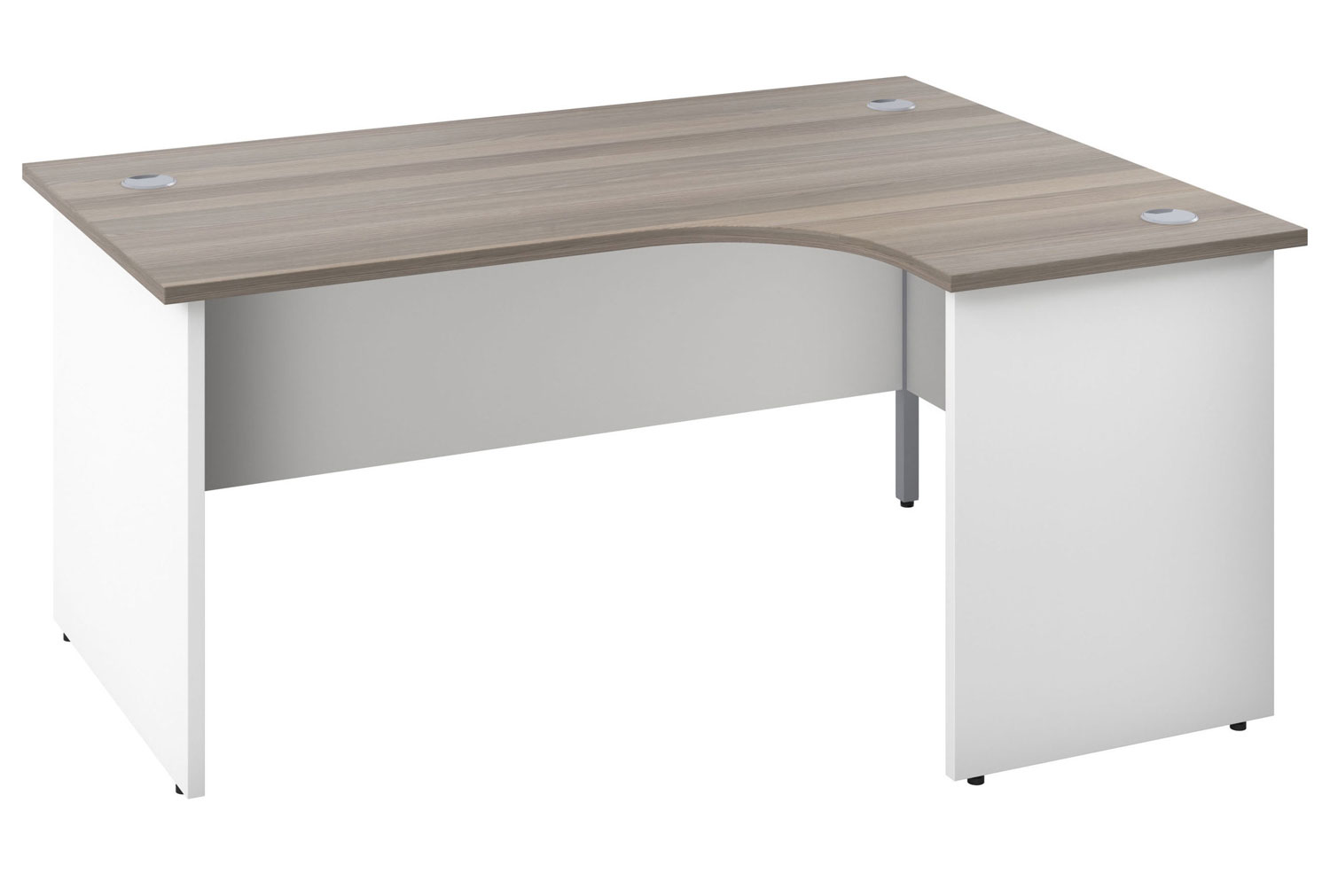 Progress Duo Right Hand Ergonomic Office Desk, 180wx120/80dx73h (cm), Grey Oak, Express Delivery