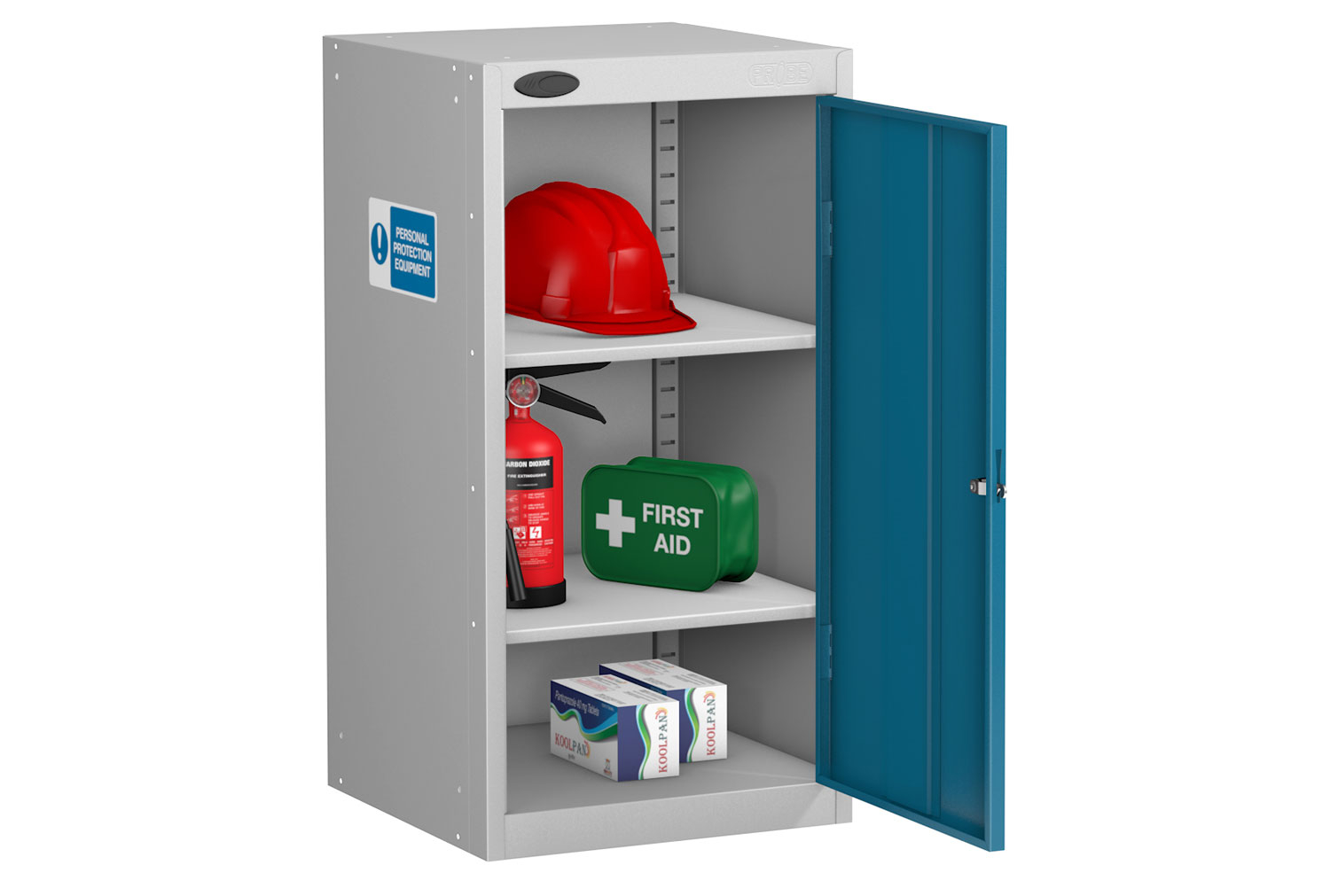 Probe PPE Storage Office Cupboards, 2 Shelf - 46wx46dx89h (cm), Blue