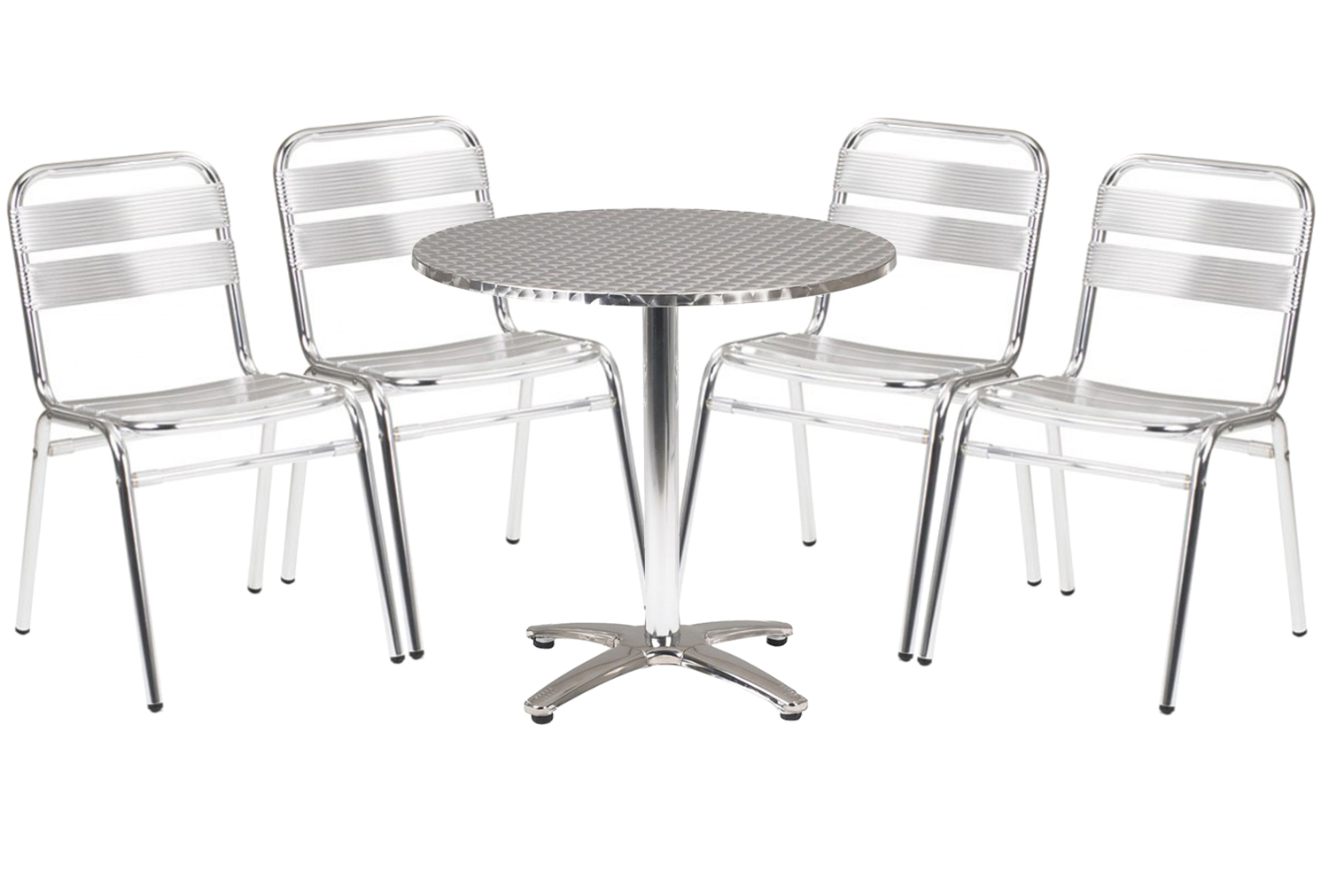 Rio Aluminium Circular Table And 4 Chairs