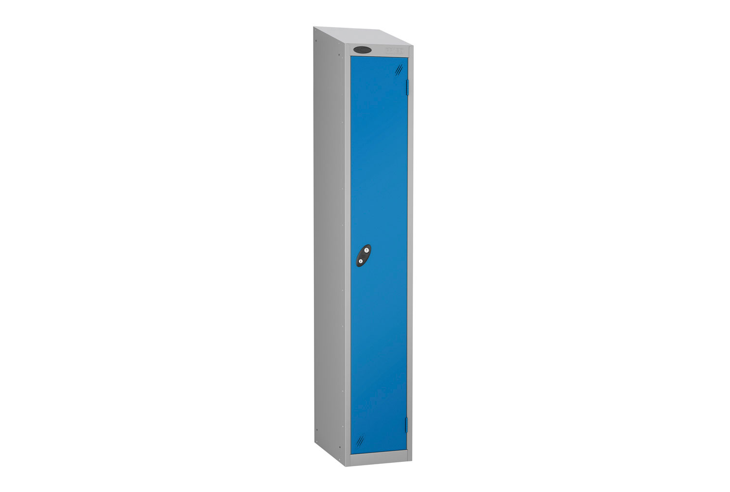 Probe Everyday 1 Door Locker With Sloping Top, 31wx38dx193h (cm), Cam Lock, Silver Body, Blue Doors