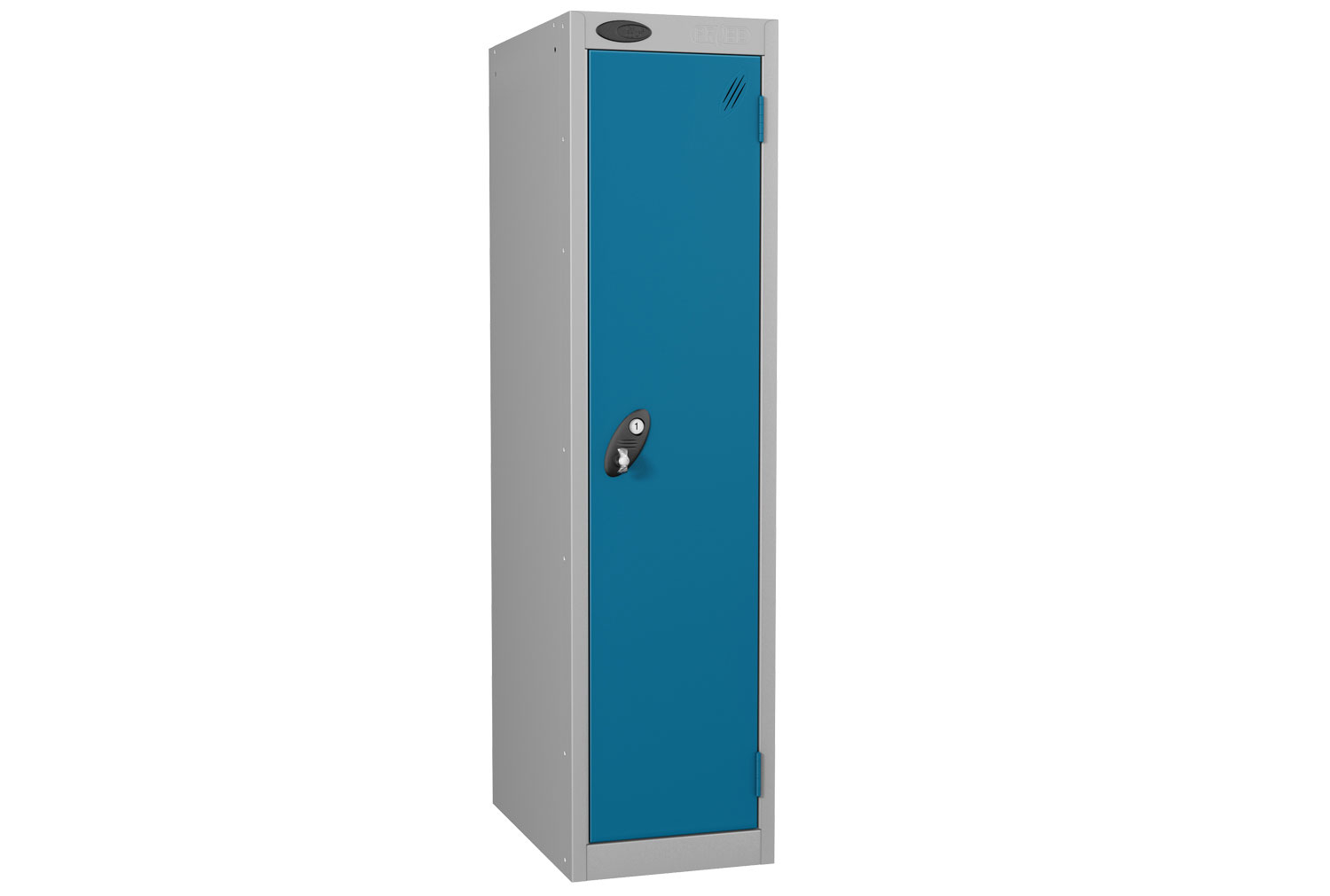 Probe Low 1 Door Locker, 31wx31dx121h (cm), Cam Lock, Silver Body, Blue