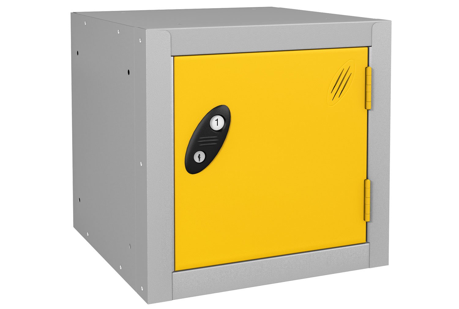 Probe Cube Lockers, 46wx46dx46h (cm), Hasp Lock, Silver Body, Yellow