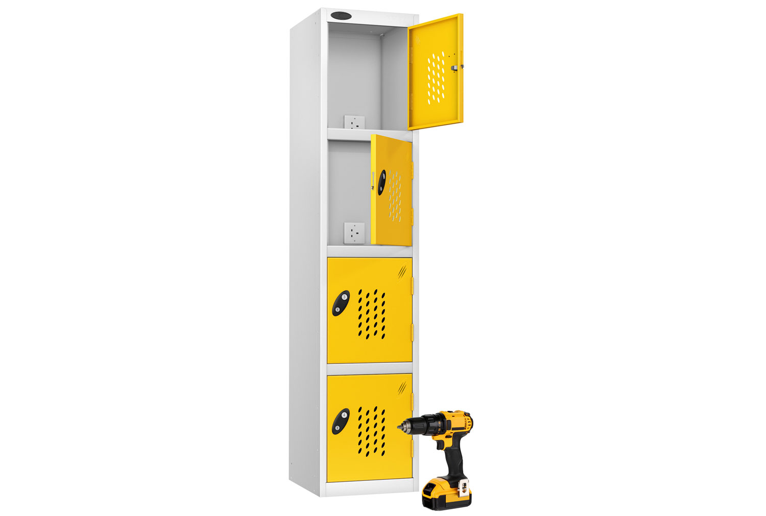 Probe Tool Charging Lockers, Combination Lock, Black Body, Yellow