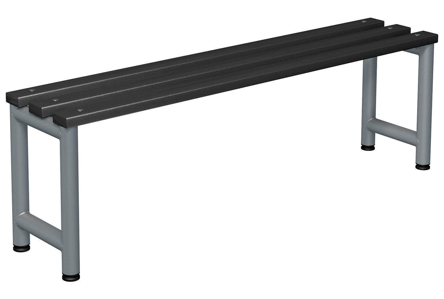 Probe Single Sided Cloakroom Bench (Black Polymer), Senior - 150wx31dx48h (cm), Grey