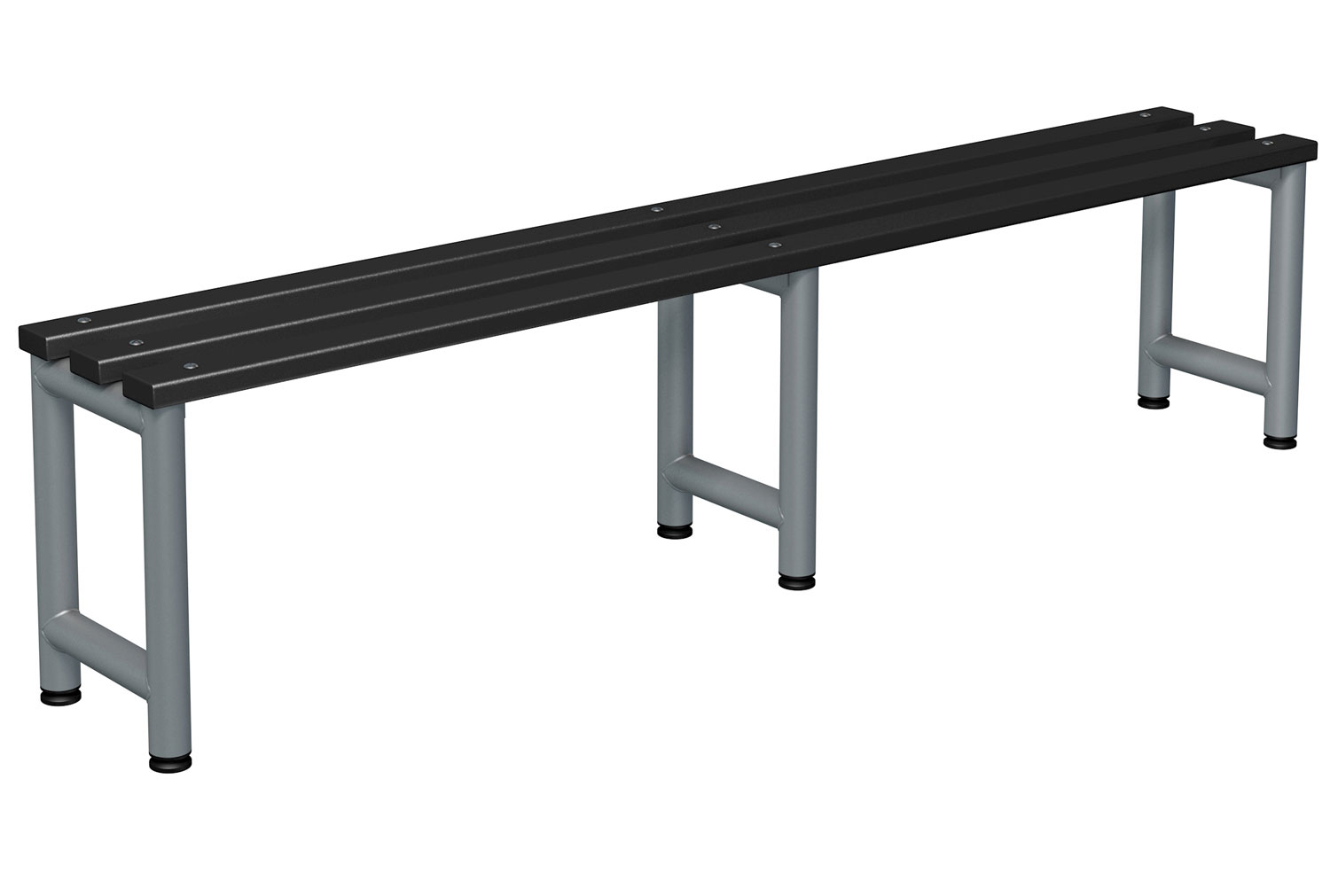 Probe Single Sided Cloakroom Bench (Black Polymer), Senior - 200wx31dx48h (cm), Black