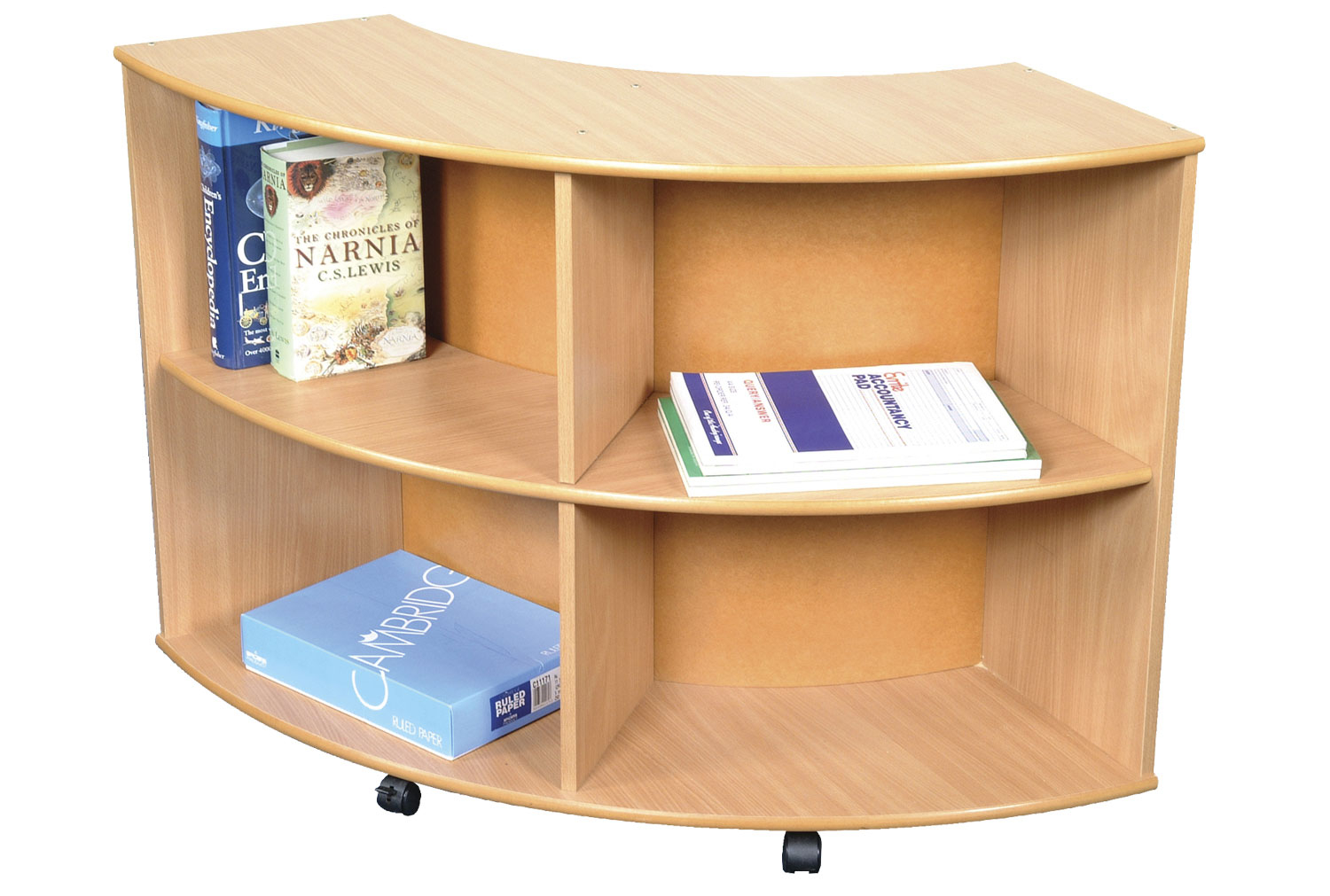 Early Years Mobile Curve In Book Storage Unit, Beech