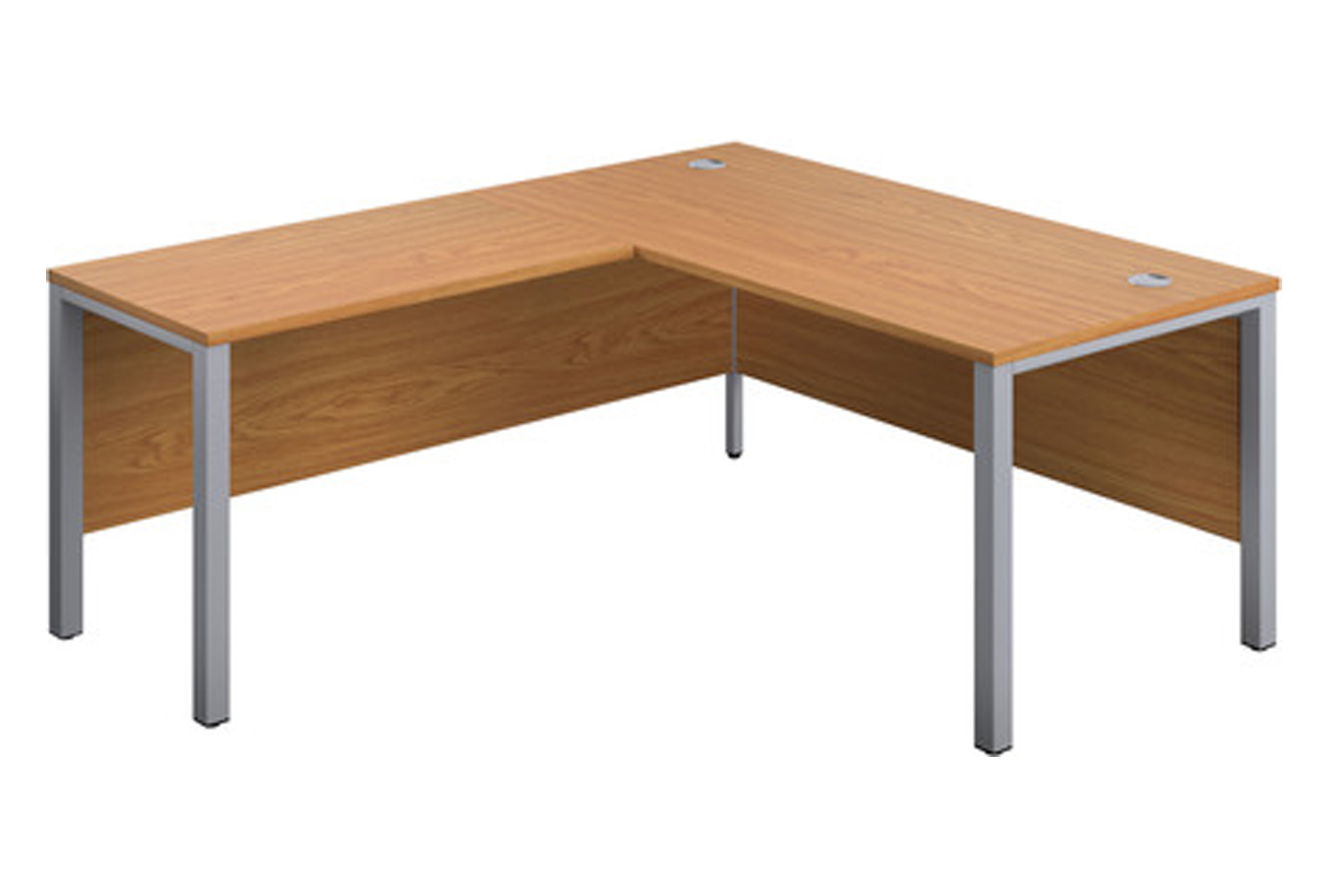 Proteus III L-Shape Office Desk, Right Hand Return, 160wx180dx73h (cm), Oak