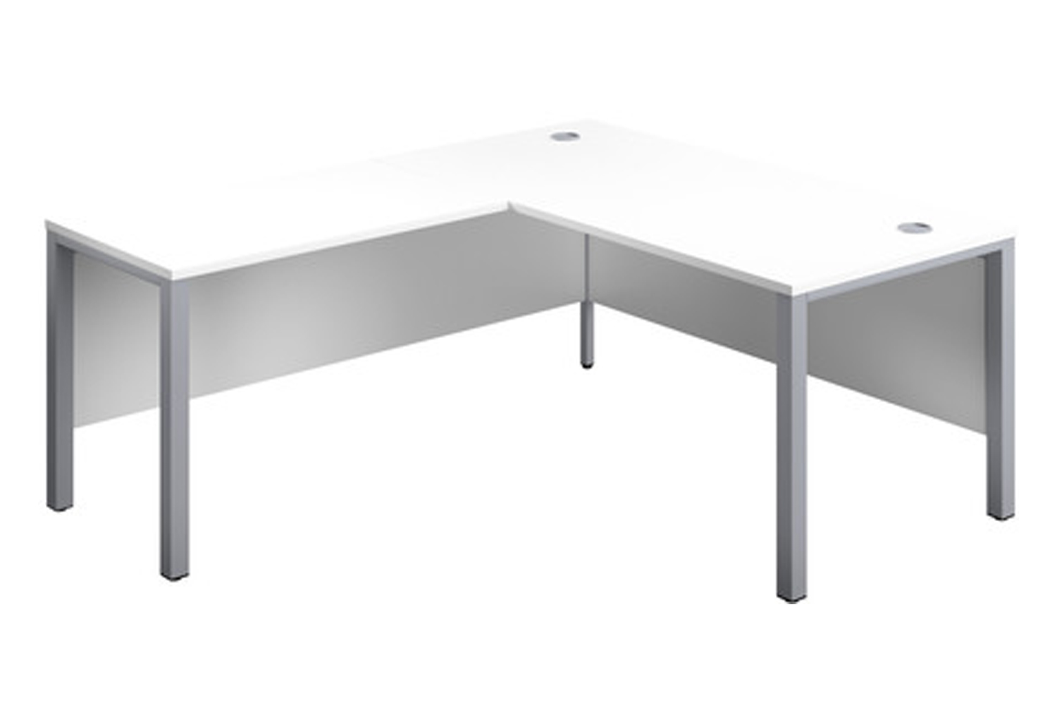 Proteus III L-Shape Office Desk, Right Hand Return, 180wx180dx73h (cm), White, Fully Installed