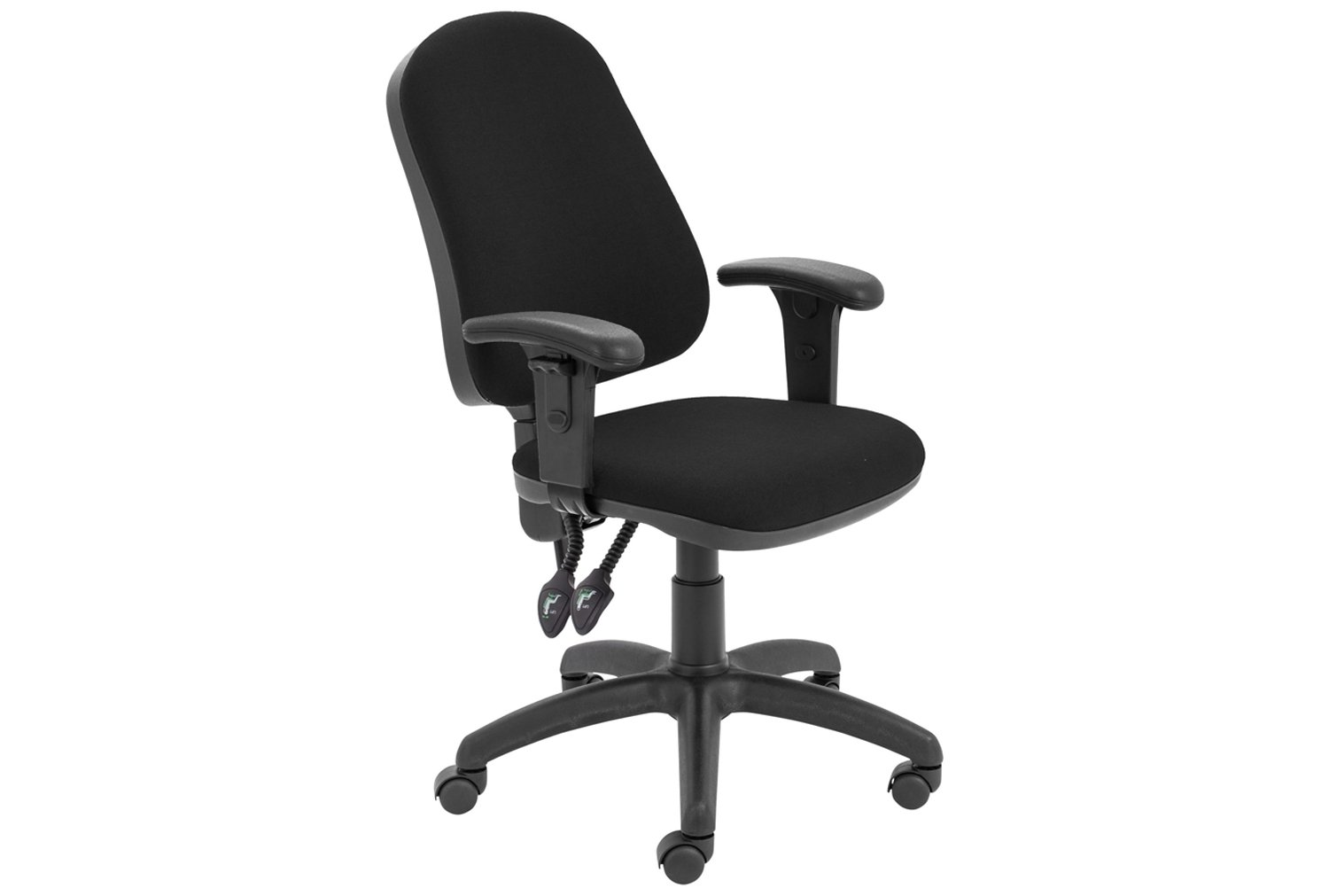 Serene 2 Lever Operator Office Chair, With Adjustable Arms, Black, Express Delivery