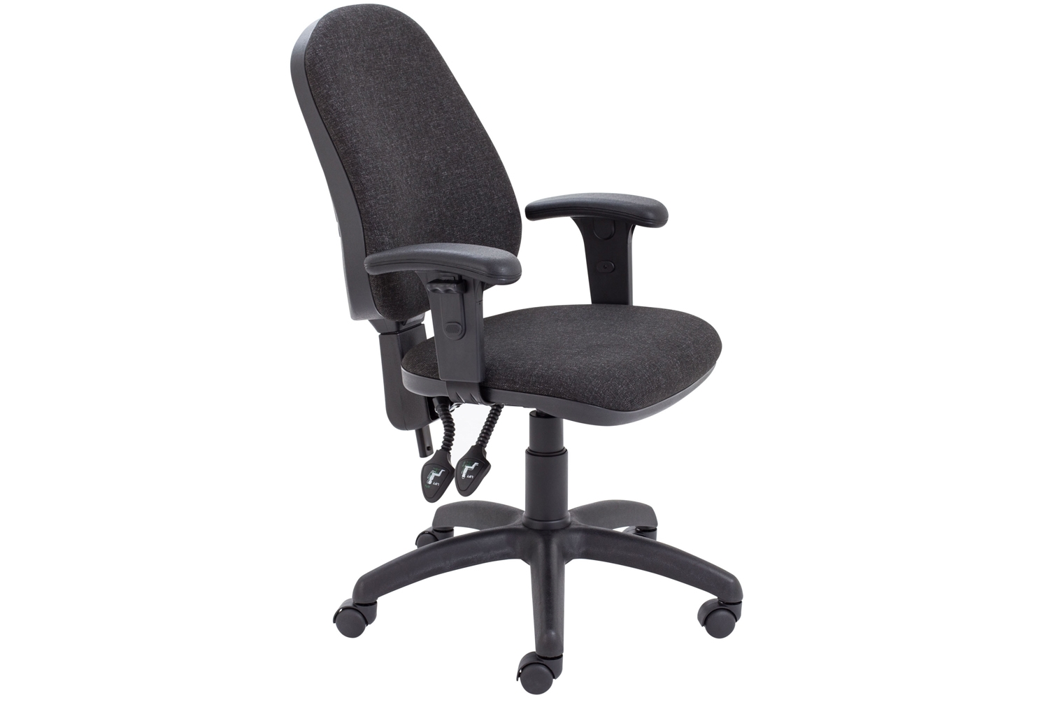 Serene 2 Lever Operator Office Chair, With Adjustable Arms, Charcoal, Fully Installed