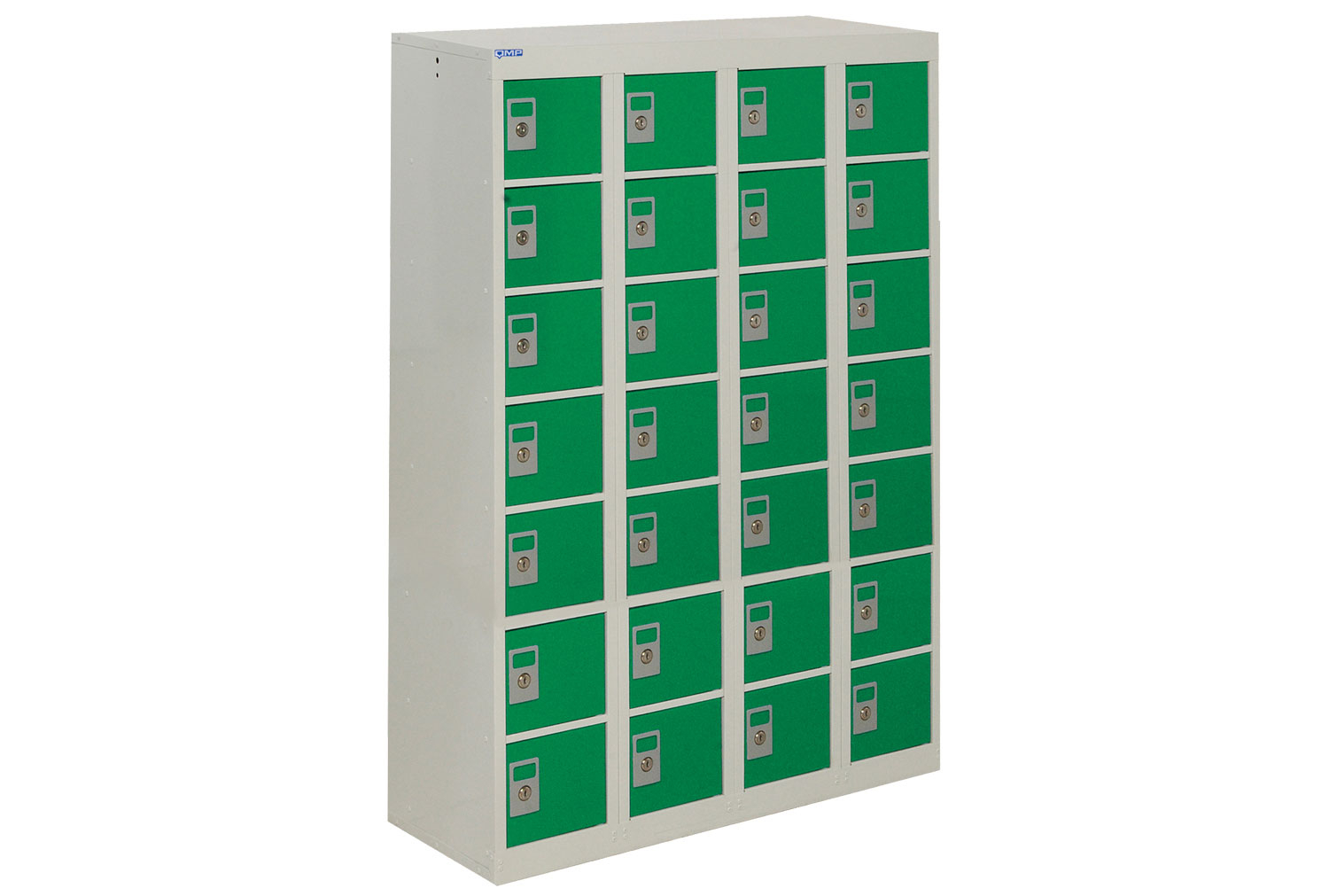 QMP Personal Effects Lockers With 28 Doors, Cam Lock, Green