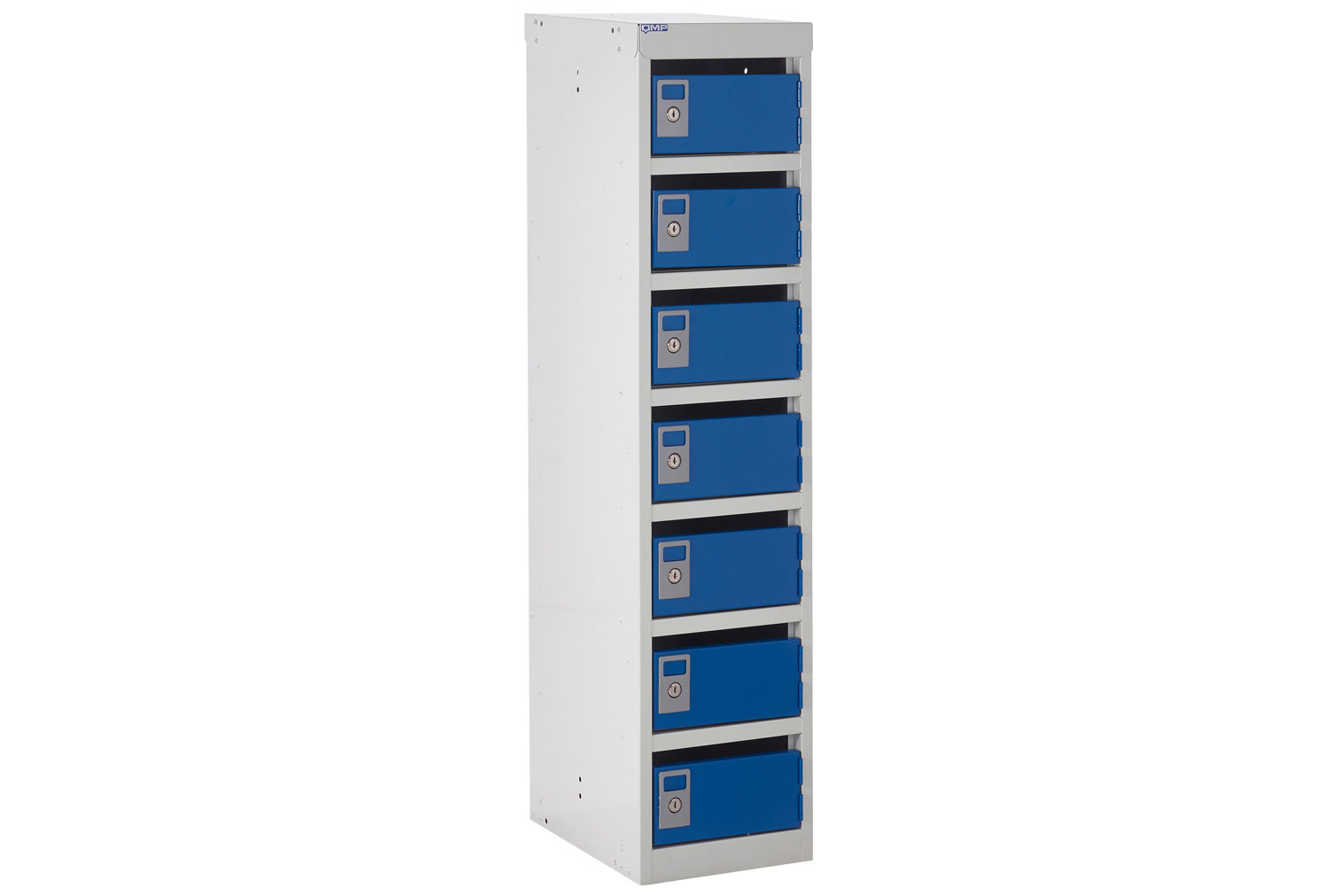 QMP Post Box Locker 140 Series, 7 Boxes - 30wx38dx123h (cm), Blue