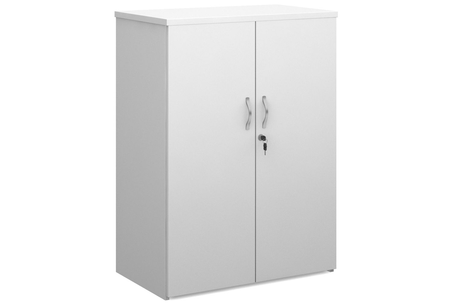 Tandem Double Door Office Cupboard, 2 Shelf - 80wx47dx109h (cm), White, Express Delivery