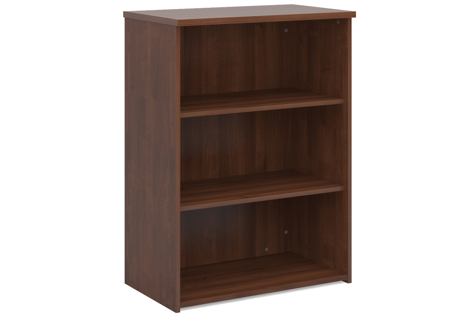 All Walnut Office Bookcases, 2 Shelf - 80wx47dx109h (cm), Fully Installed