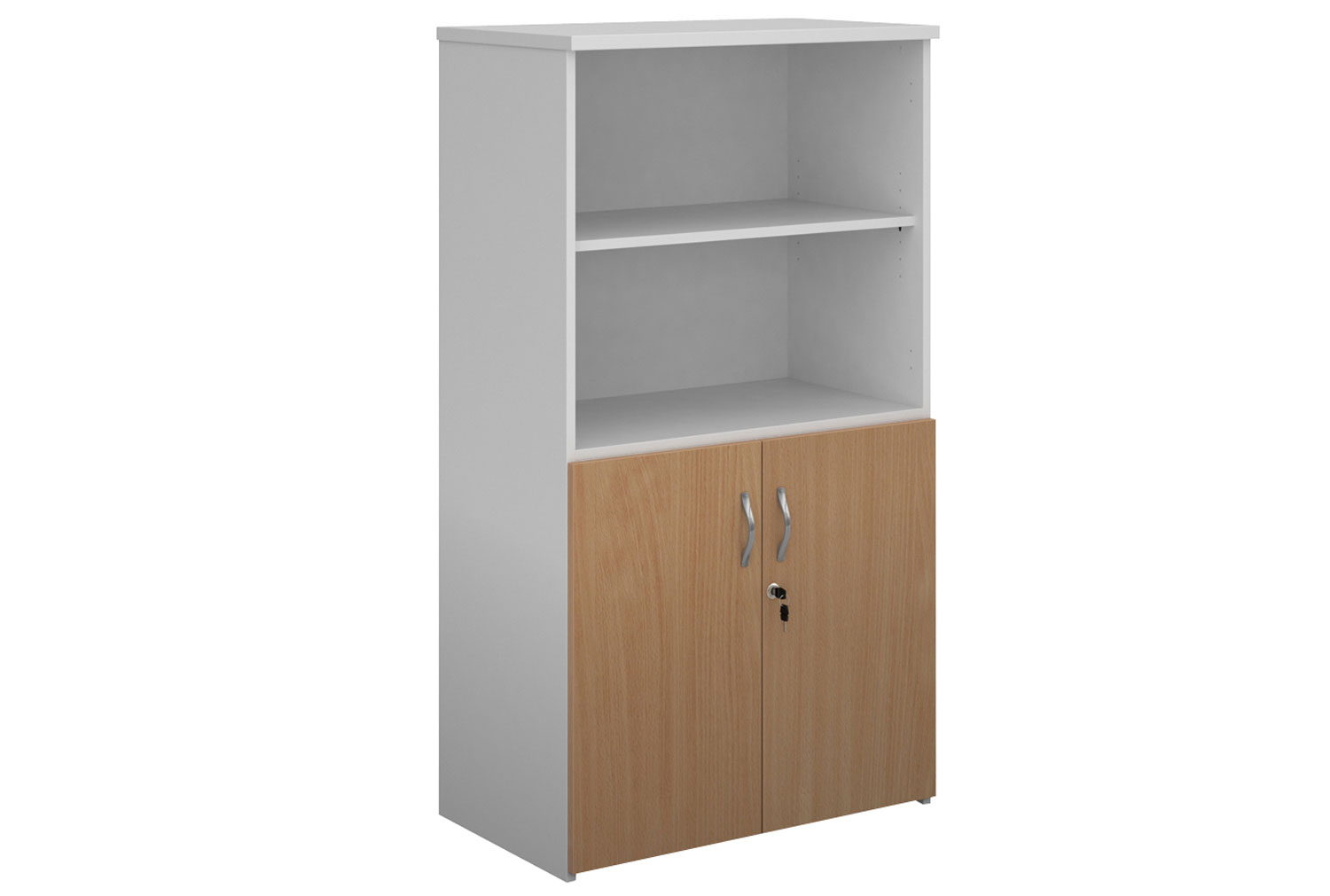 Cantero Home Office Duo Combination Cupboard, 3 Shelf - 80wx47dx144h (cm), Beech, Express Delivery