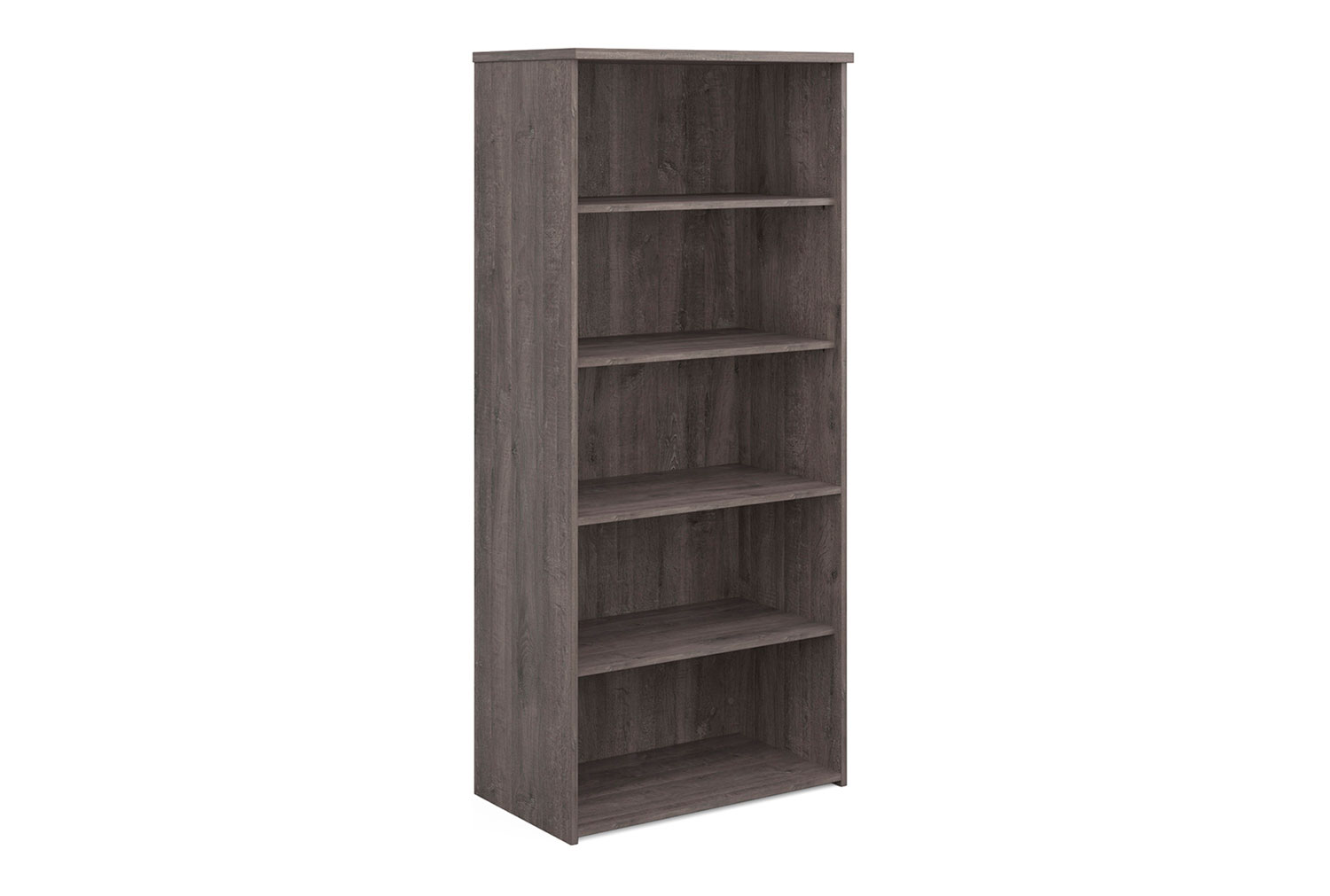 All Grey Oak Office Bookcases, 4 Shelf - 80wx47dx179h (cm)
