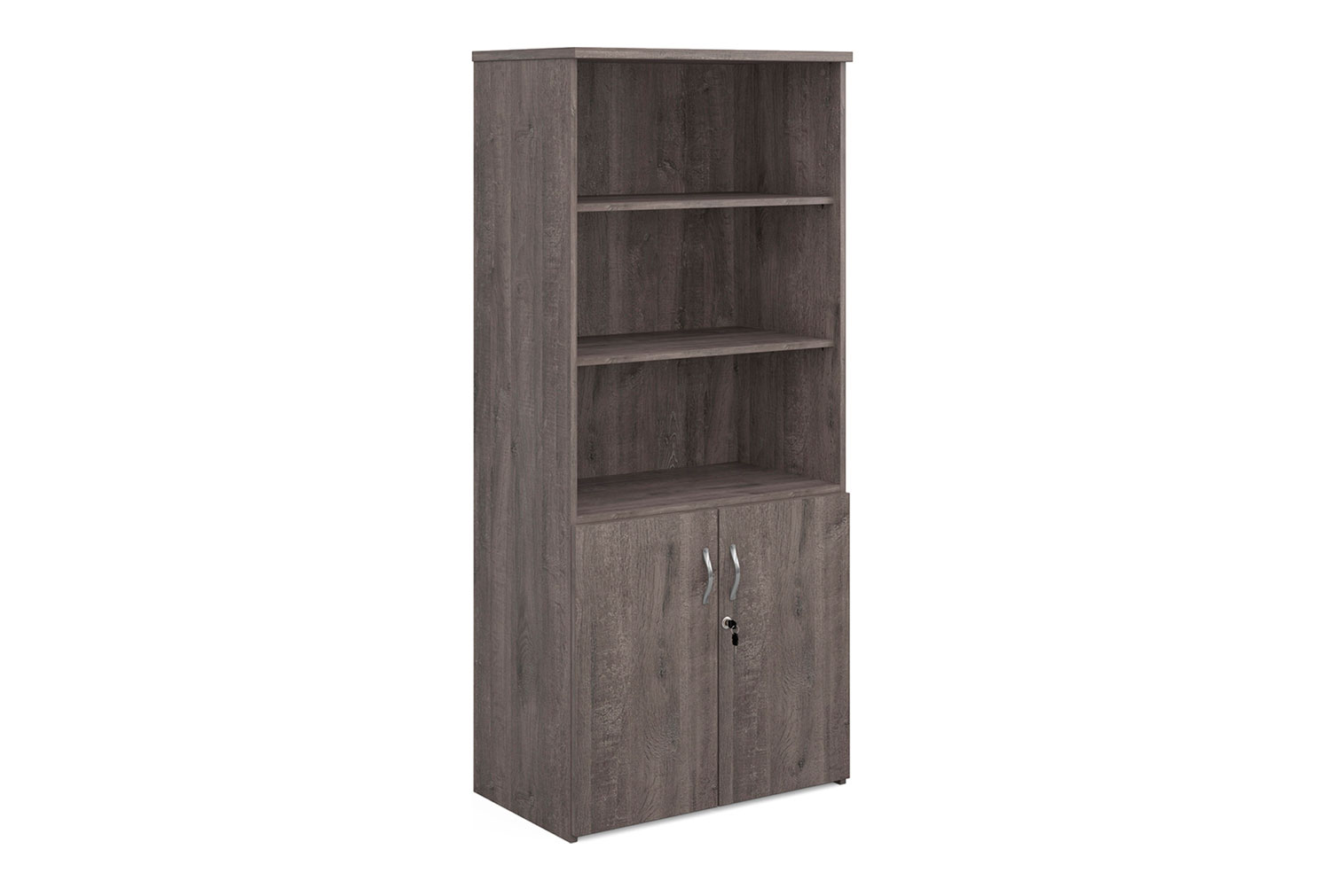 Open Top Office Cupboards, 4 Shelf - 80wx47dx179h (cm), Grey Oak