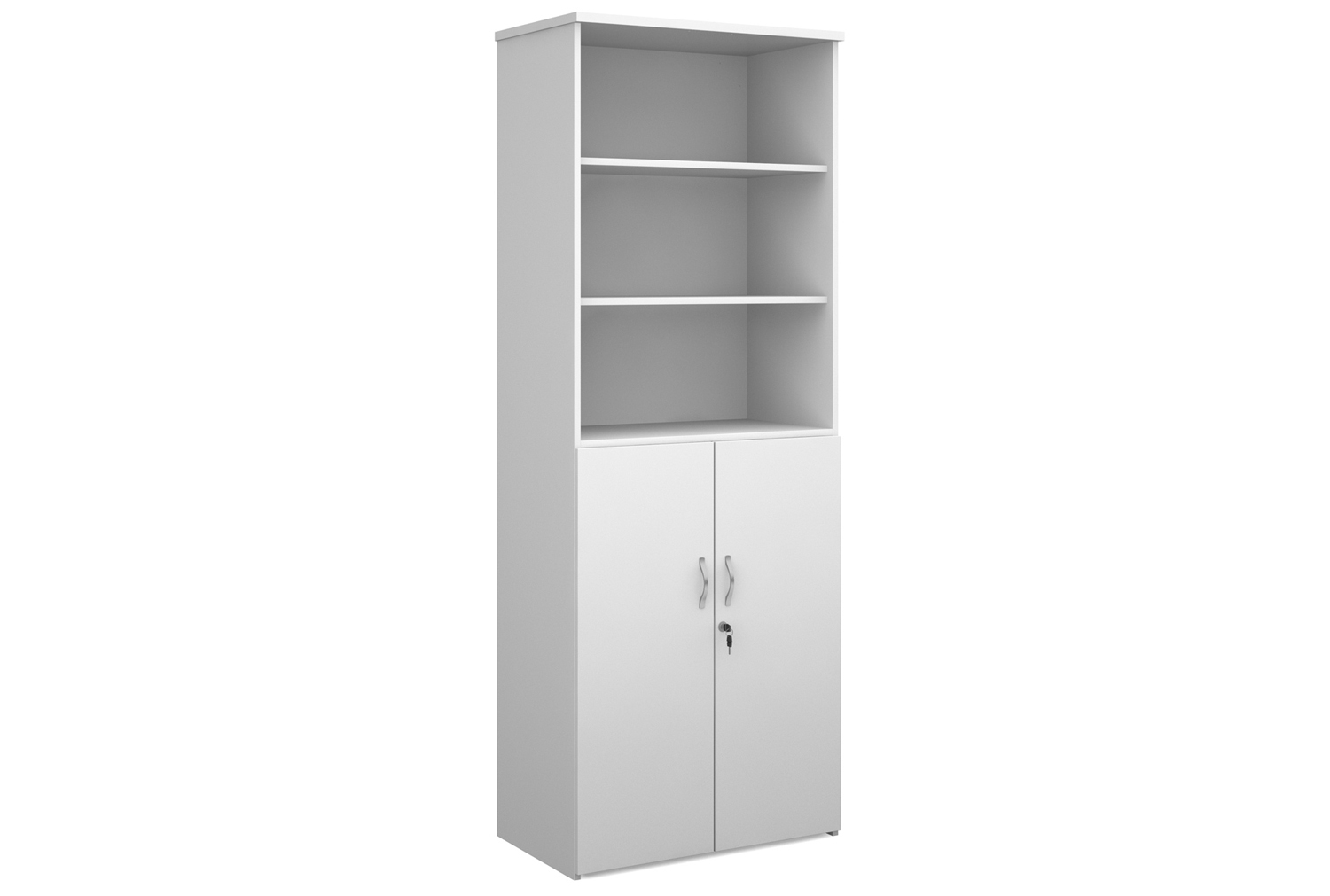 All White Open Top Office Cupboards, 5 Shelf - 80wx47dx214h (cm), Fully Installed