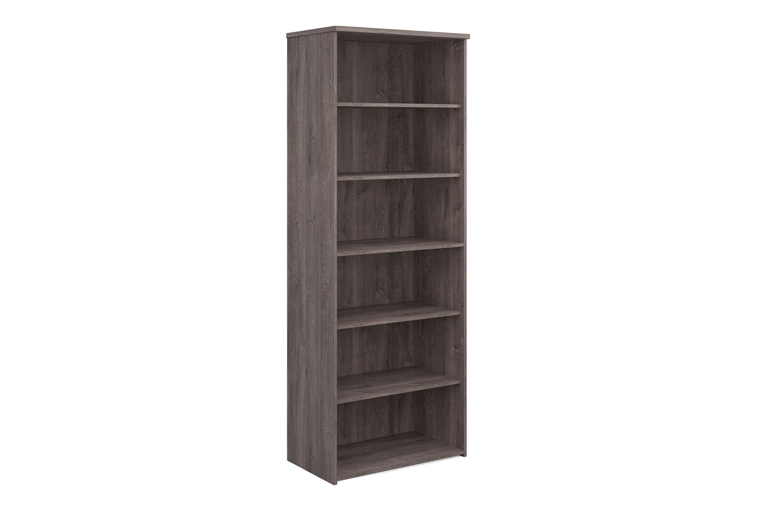 All Grey Oak Office Bookcases, 5 Shelf - 80wx47dx214h (cm)