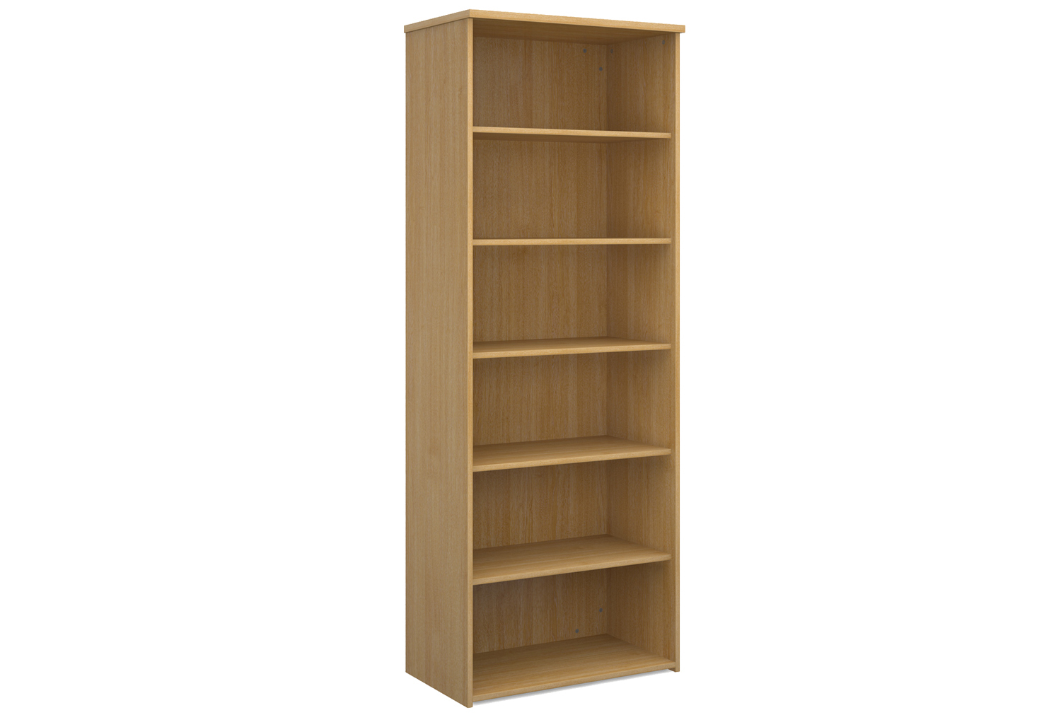 All Oak Office Bookcases, 5 Shelf - 80wx47dx214h (cm), Fully Installed