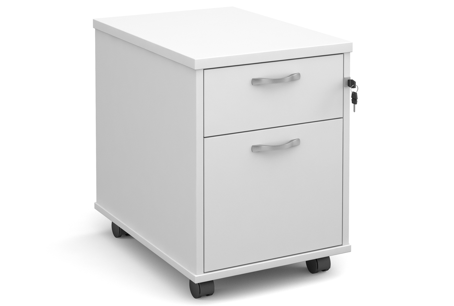 Thrifty Next-Day Mobile Pedestal White, 2 Drawer - 43wx60dx57h (cm), Express Delivery