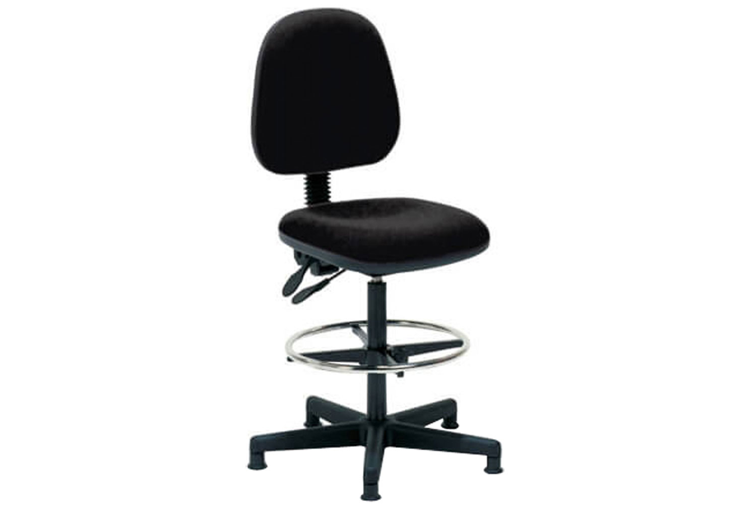 Boulder Fabric Draughtsman Office Chair (Charcoal), Charcoal, Express Delivery