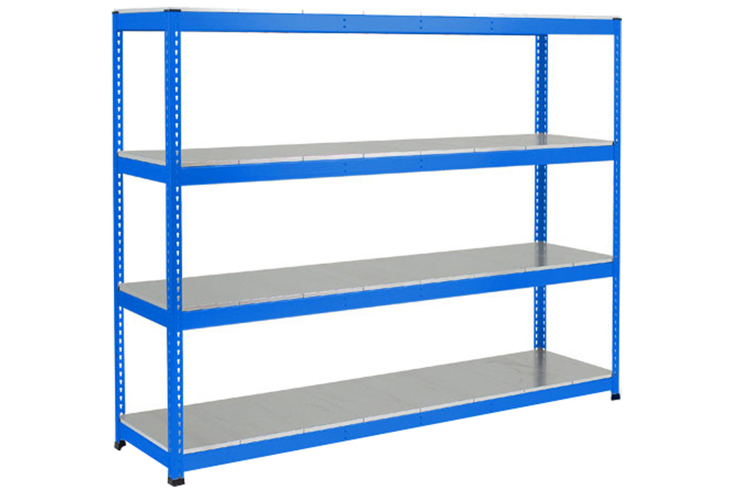 Rapid 1 Heavy Duty Shelving With 4 Galvanized Shelves 2440wx2440h (Blue), Express Delivery