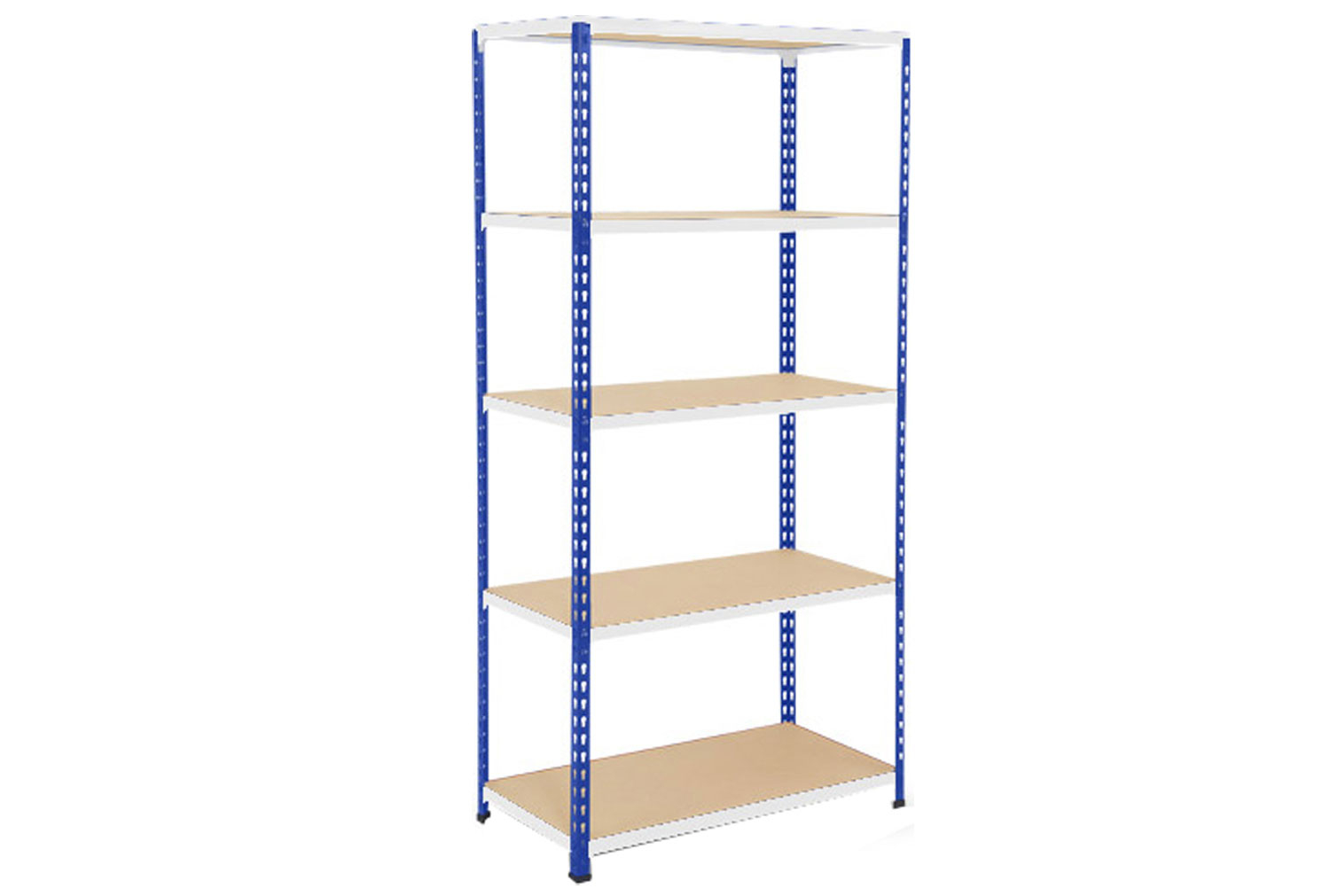 Rapid 2 Shelving With 5 Chipboard Shelves 915wx1980h (Blue/Grey), Express Delivery