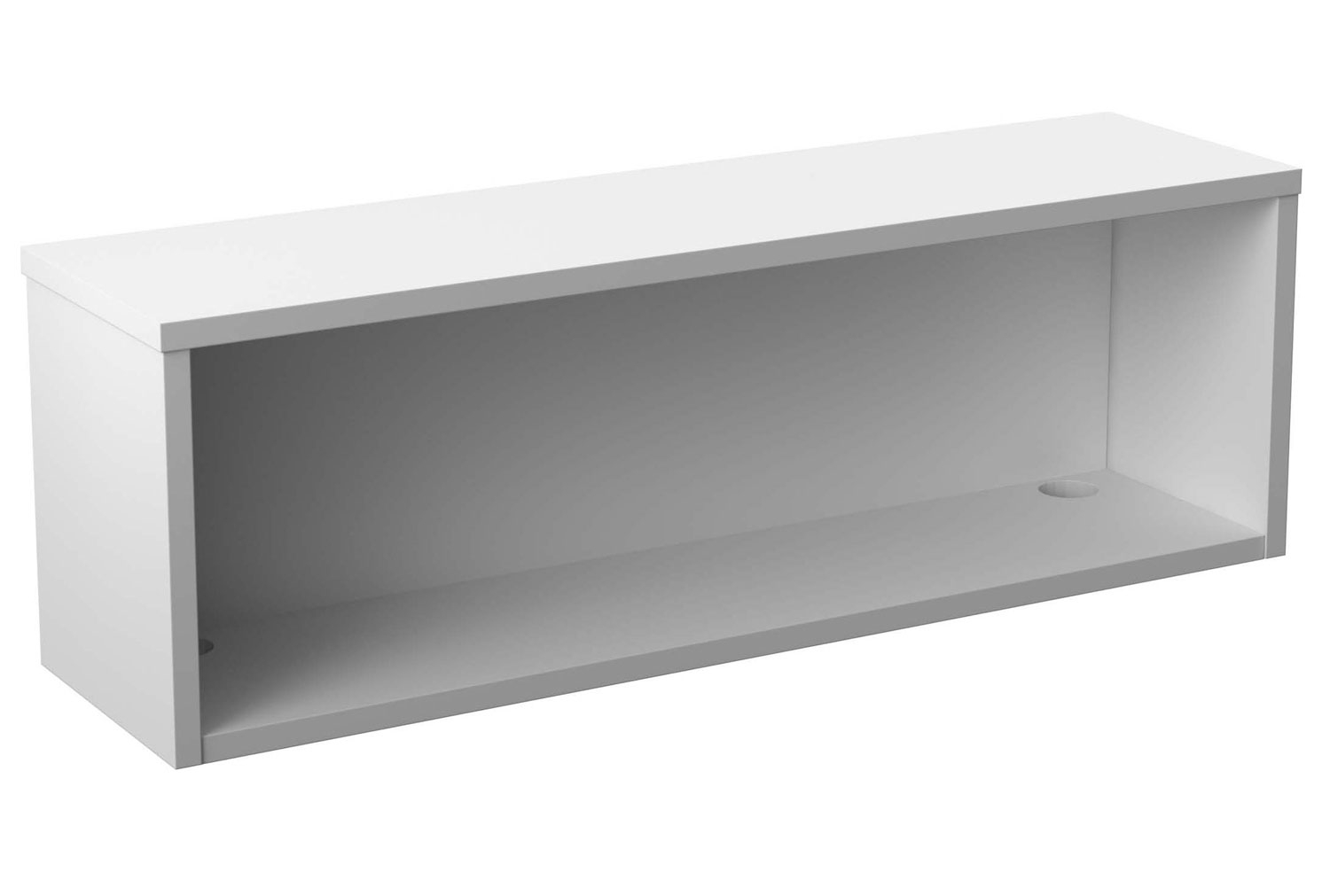 Embrace Modular Reception Desk, Rectangular Hutch 120w (cm), White, Fully Installed