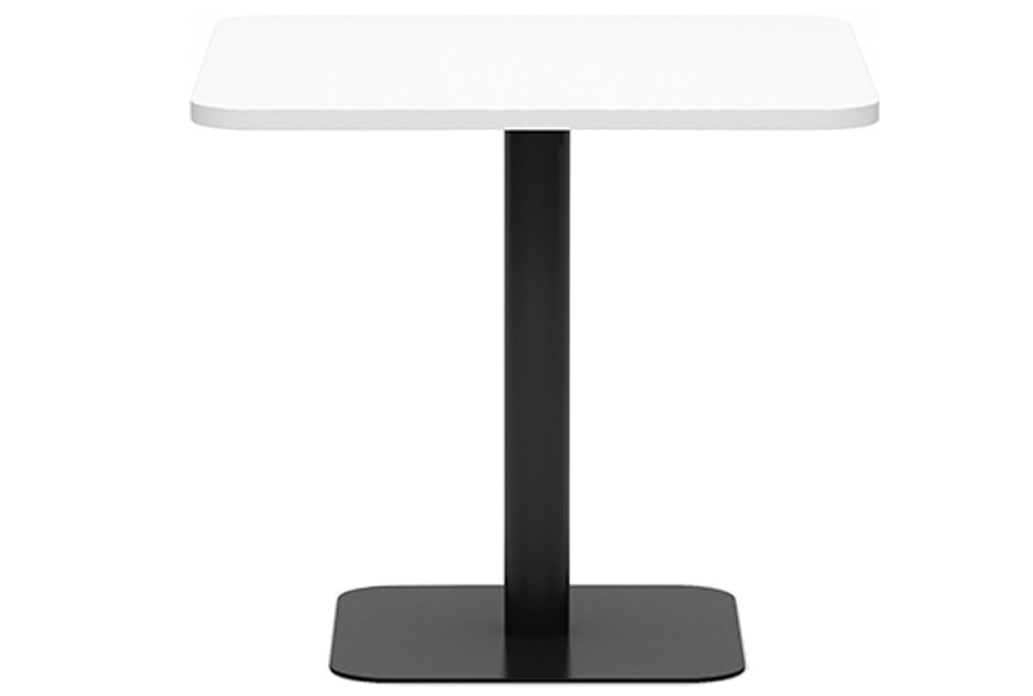 Romanus Square Dining Table (Swerve Top), 60wx60dx73h (cm), Anthracite Frame, White