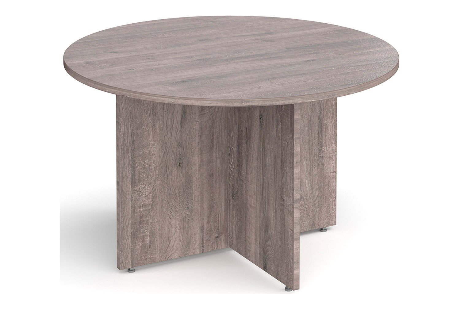 Arrowhead Circular Boardroom Table, Grey Oak, Fully Installed
