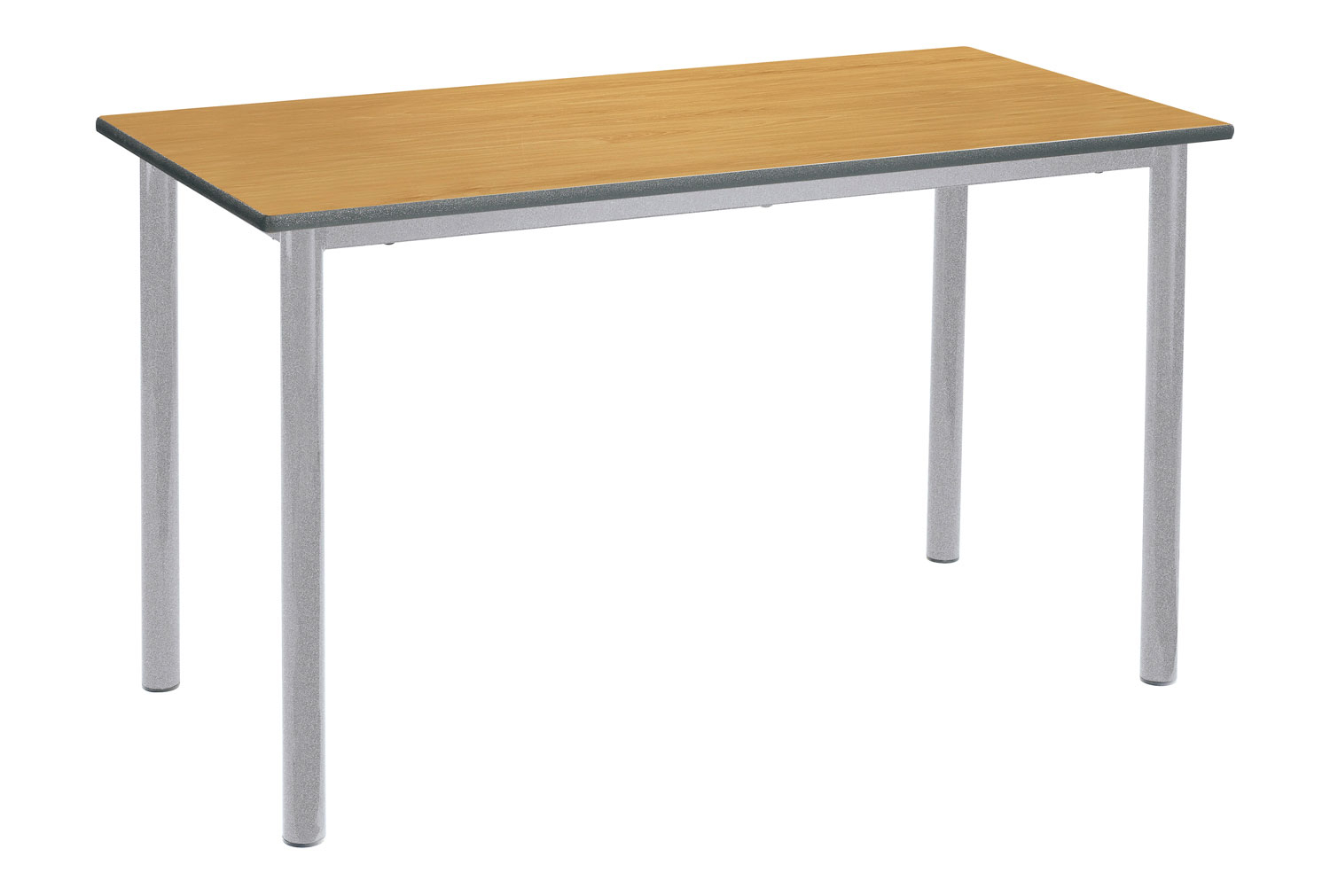 Qty 2 - RT45 Rectangular Classroom Tables 14+ Years, 110wx55dx76h (cm), Silver Frame, Beech Top, MDF Beech Edge