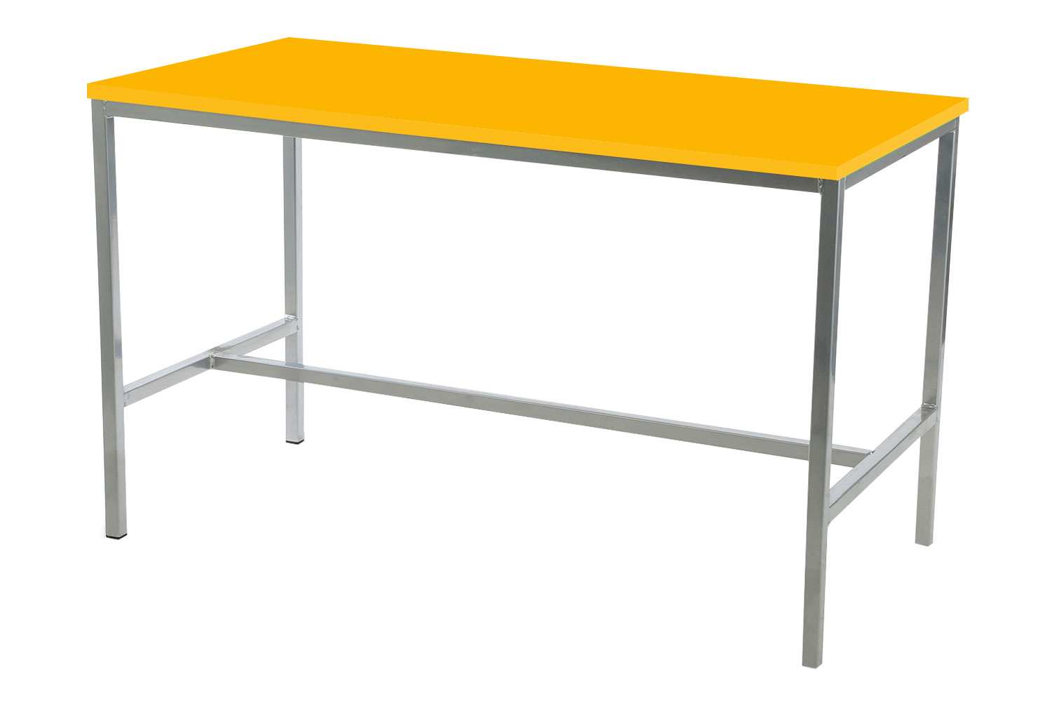Qty 4 - Educate Standard Science Classroom Table 85cm High (PVC Edge), 120wx60dx85h (cm), Dark Grey Frame, Oak Top