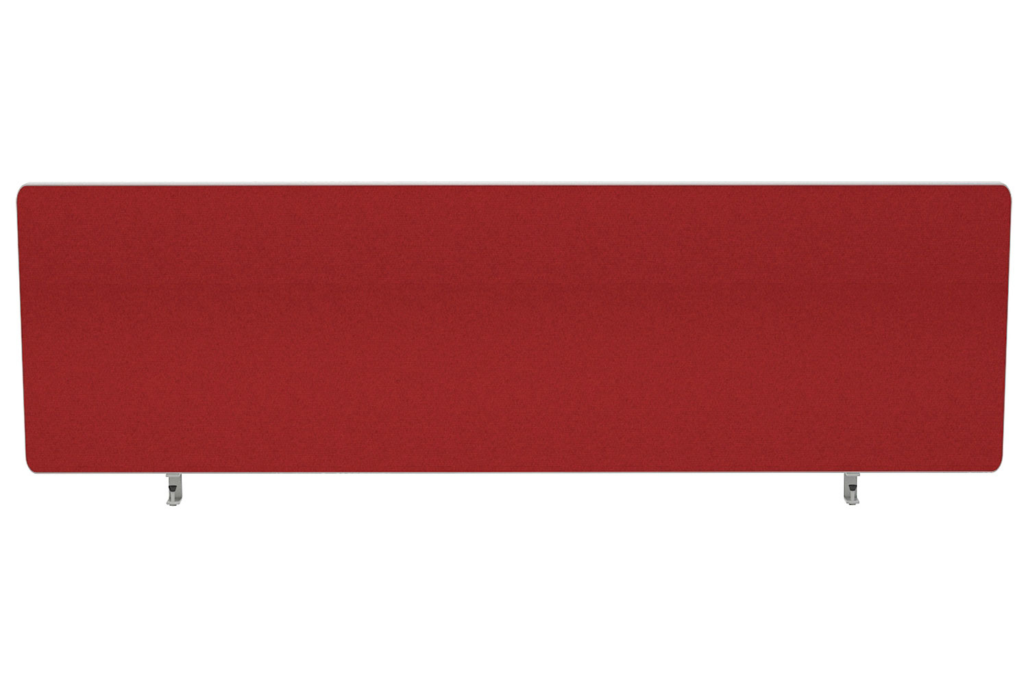 Griffin Rectangular Desktop Office Screens With Rounded Corners, 160wx2dx40h (cm), Burgundy