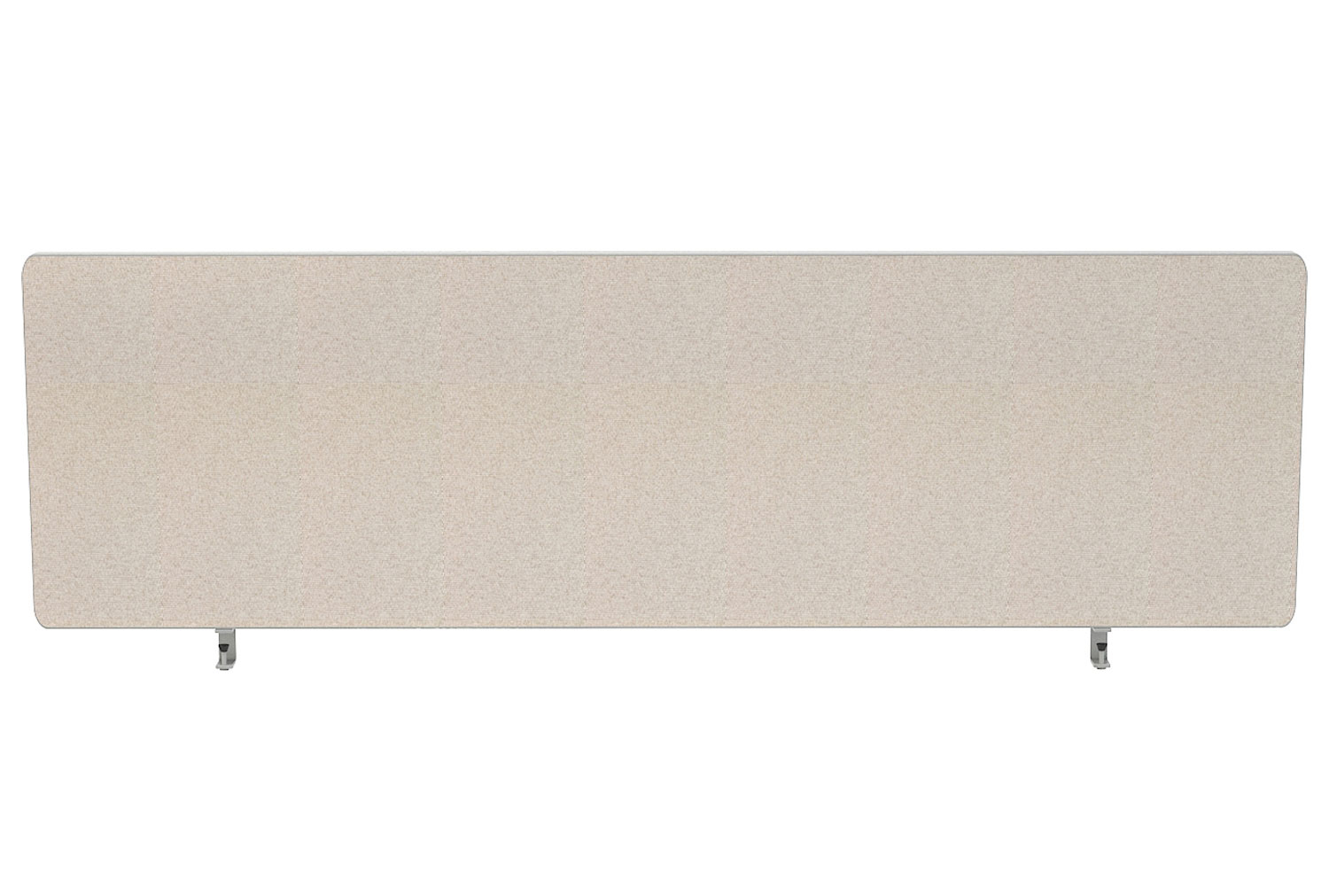 Griffin Rectangular Desktop Office Screens With Rounded Corners, 80wx2dx40h (cm), Light Grey