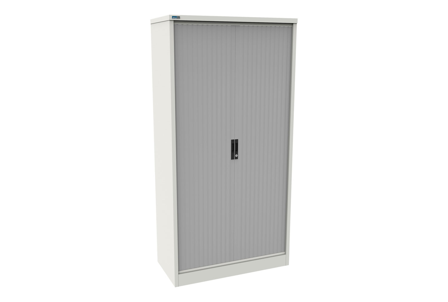 Silverline Kontrax Side Tambour Door Office Cupboards 100cm Wide, 100wx51dx200h (cm), Traffic White Body, White