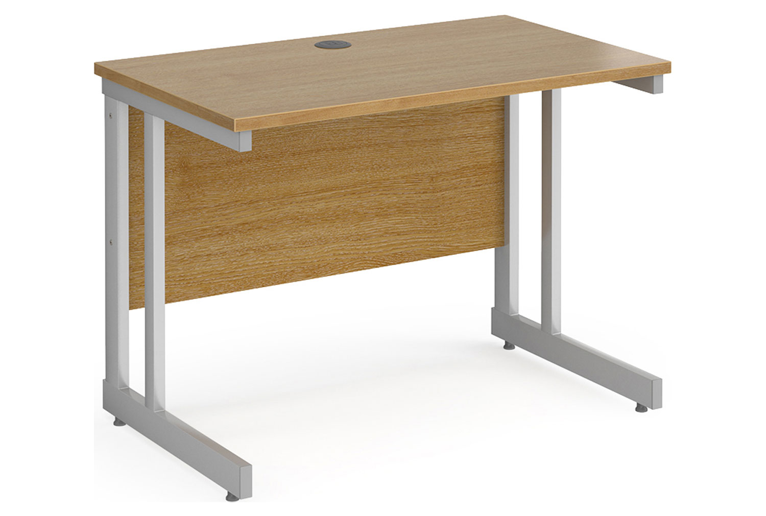 Tully II Narrow Rectangular Office Desk, 100wx60dx73h (cm), Oak