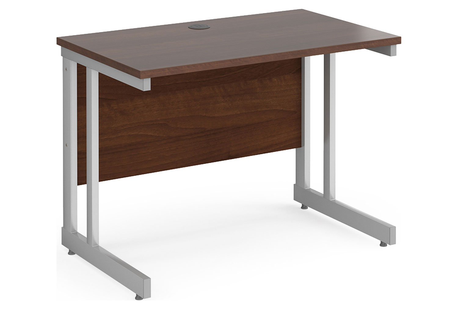 Tully II Narrow Rectangular Office Desk, 100wx60dx73h (cm), Walnut, Express Delivery