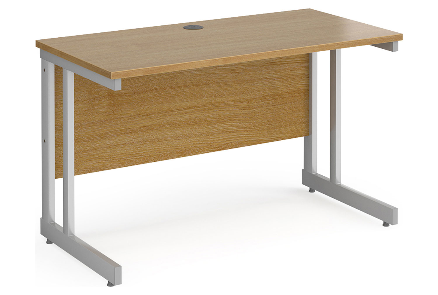All Oak Double C-Leg Narrow Rectangular Office Desk, 120w60dx73h (cm)