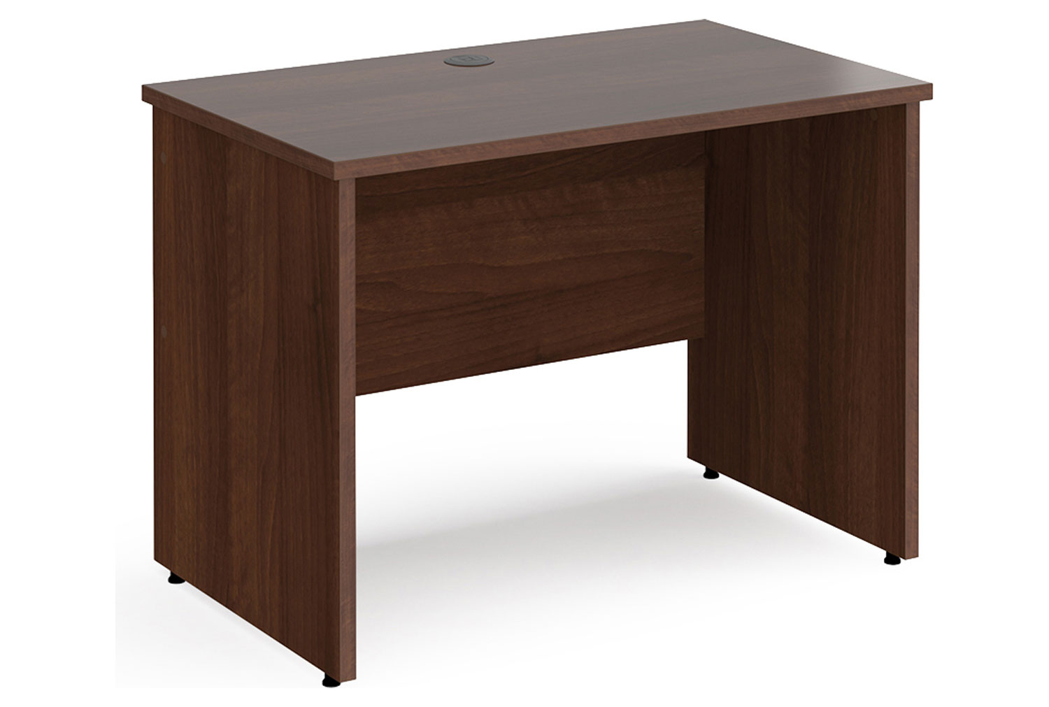 Tully Panel End Narrow Rectangular Office Desk, 100wx60dx73h (cm), Walnut, Fully Installed