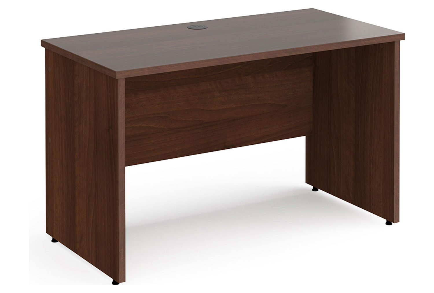 Tully Panel End Narrow Rectangular Office Desk, 120w60dx73h (cm), Walnut, Fully Installed