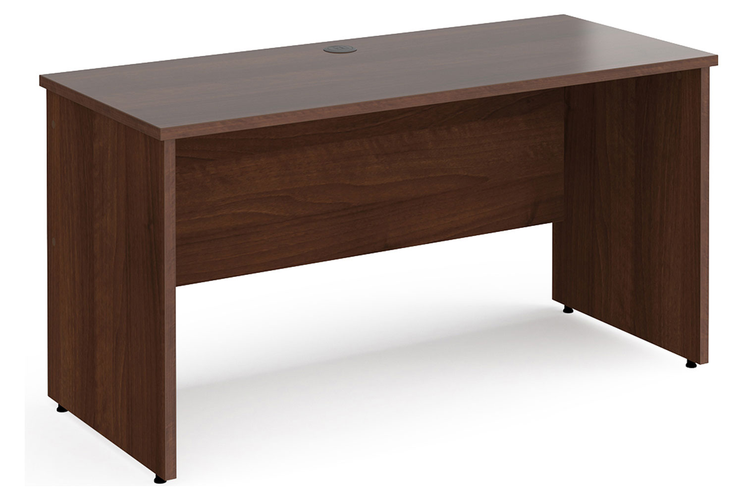 Tully Panel End Narrow Rectangular Office Desk, 140wx60dx73h (cm), Walnut, Express Delivery