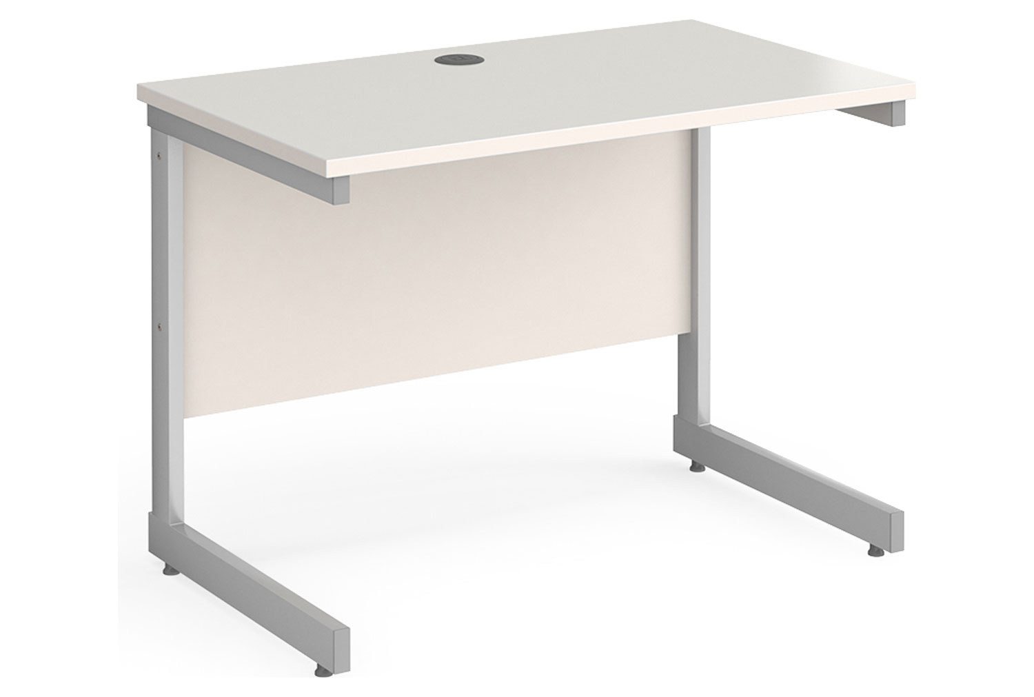 Thrifty Next-Day Narrow Rectangular Office Desk White, 100wx60dx73h (cm), Express Delivery