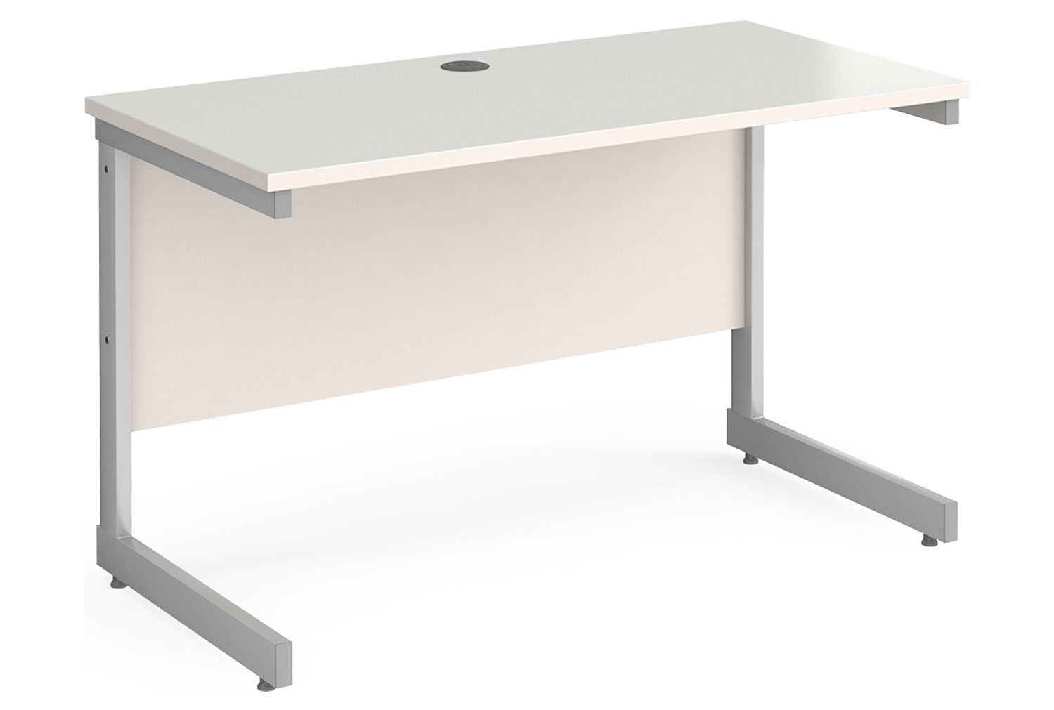 Tully I Narrow Rectangular Office Desk, 120w60dx73h (cm), White, Express Delivery