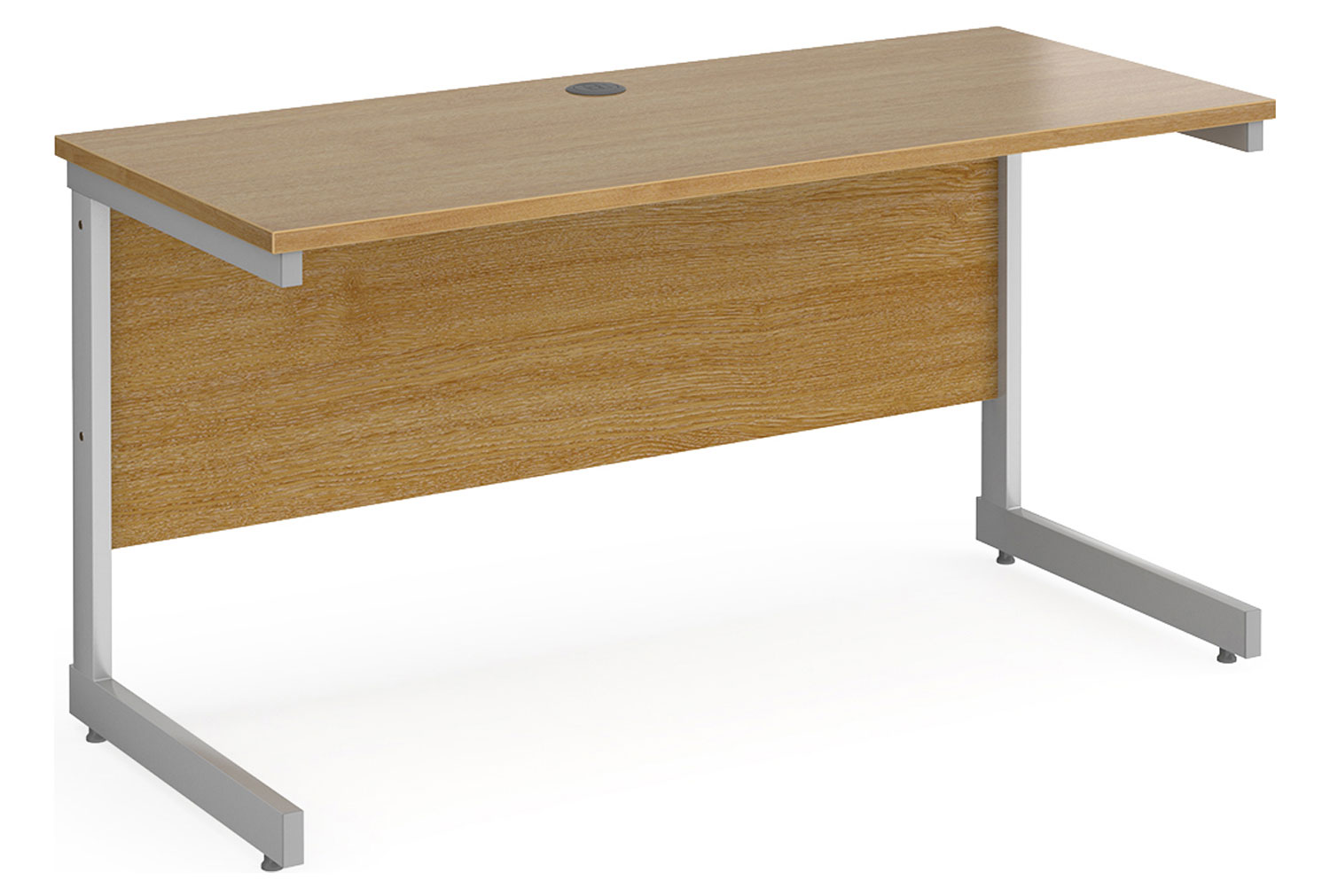 Tully I Narrow Rectangular Office Desk, 140wx60dx73h (cm), Oak, Fully Installed