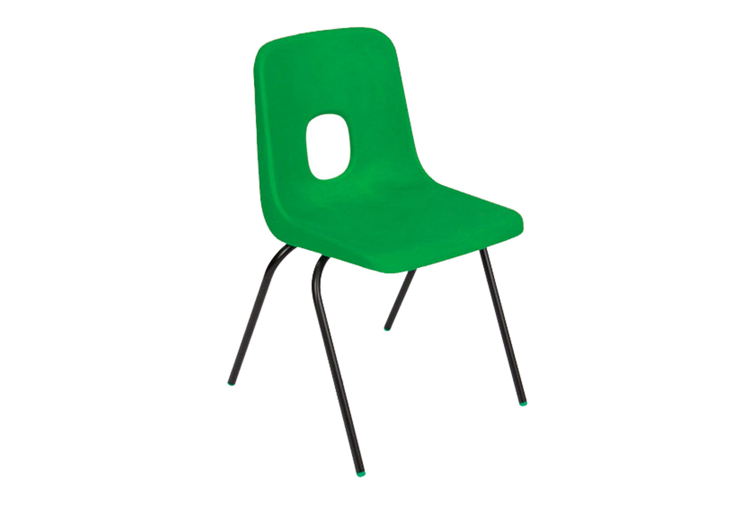 Qty 8 - Hille E Series Classroom Chair, 6-8 Years - 35wx31dx35h (cm), Black Frame, Green